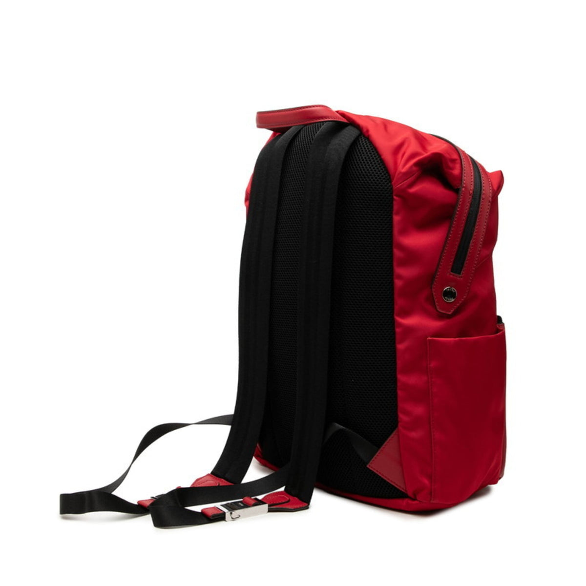 Fendi Red Color Nylon Leather Backpack (Pre-Owned)