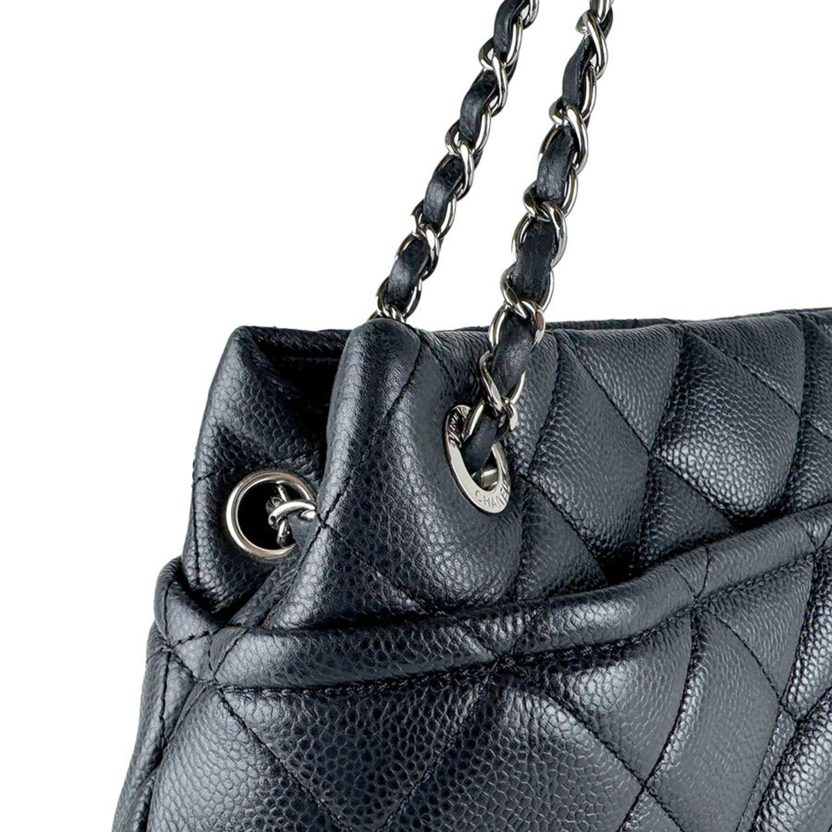 Chanel Black Grained Calfskin Shoulder Bag (Pre-Owned)