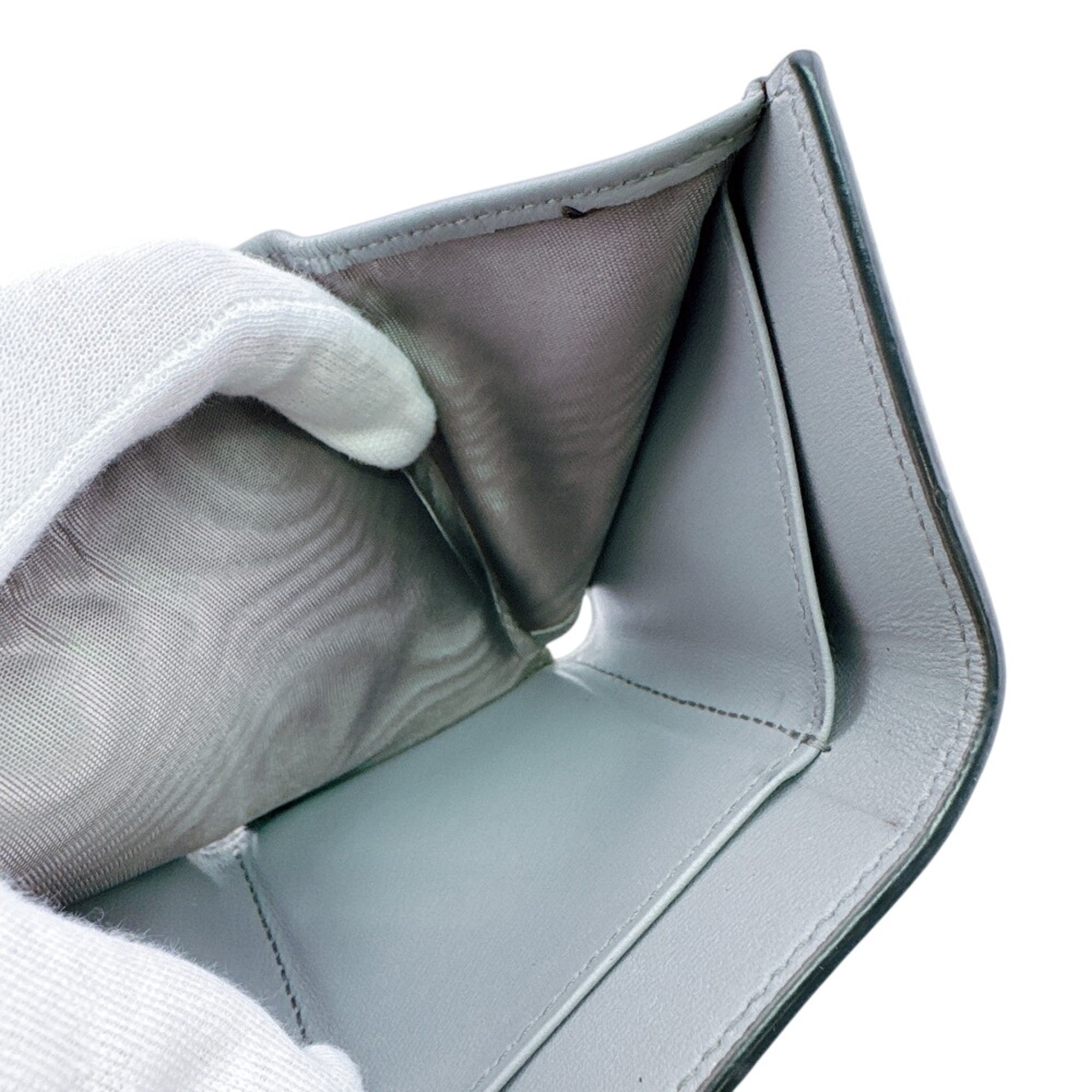 Christian Dior Gray Leather Wallet (Tri-Fold) (Pre-Owned)