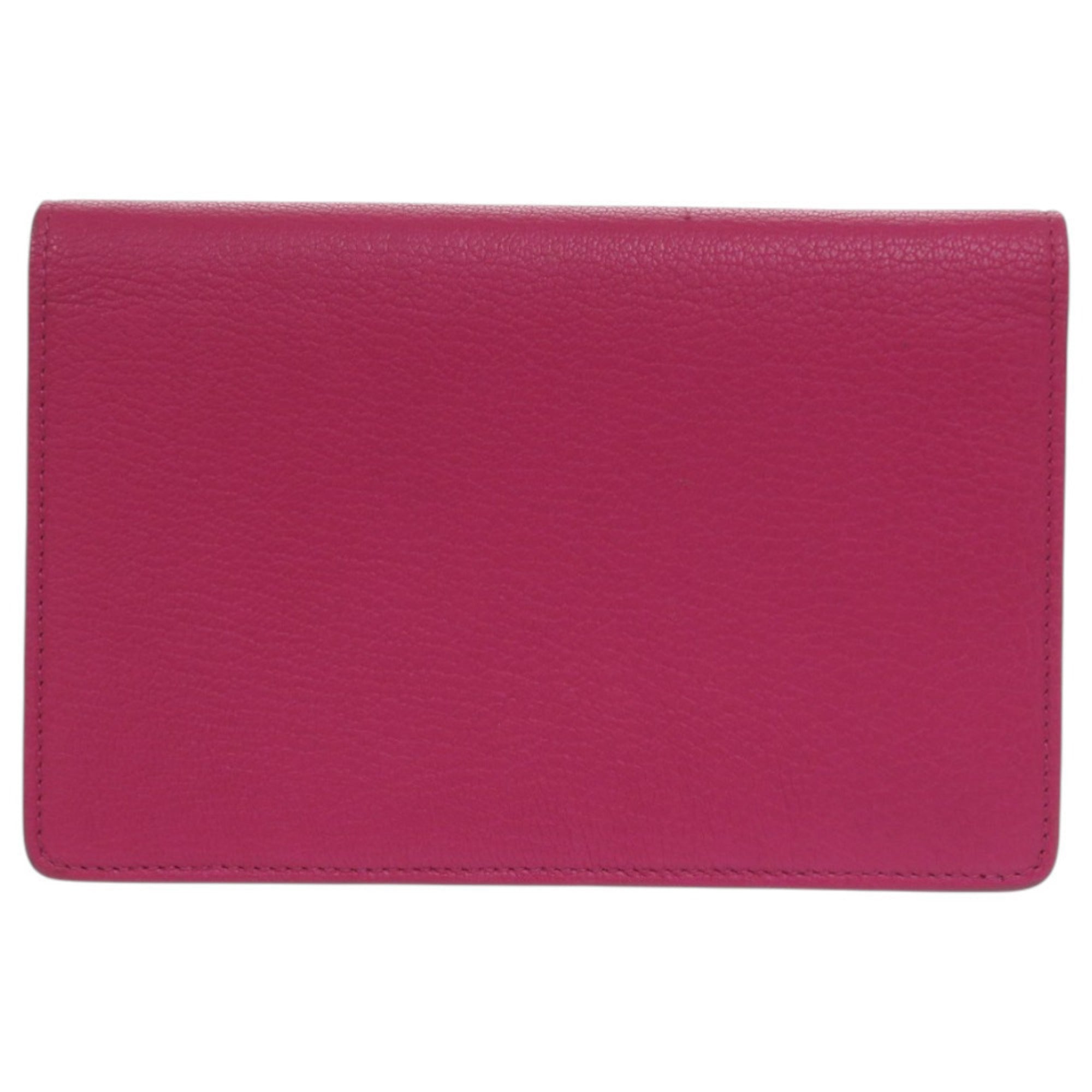 Balenciaga Pink Pink Red Leather Chain/Shoulder Wallet (Pre-Owned)