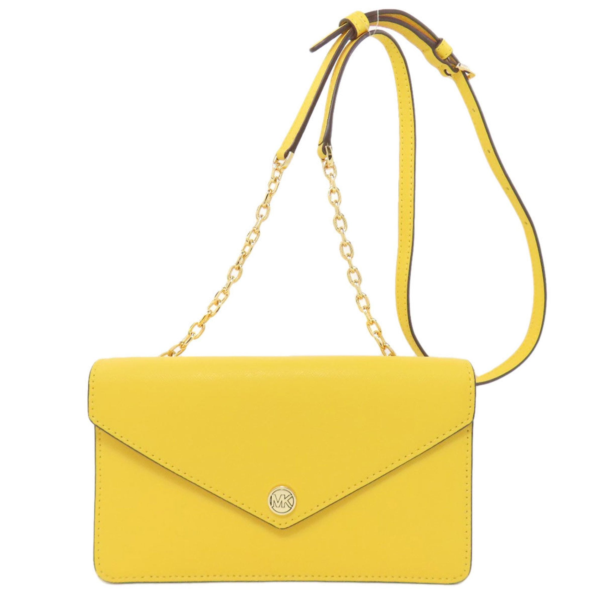 Michael Kors Yellow Leather Chain/Shoulder Wallet (Pre-Owned)