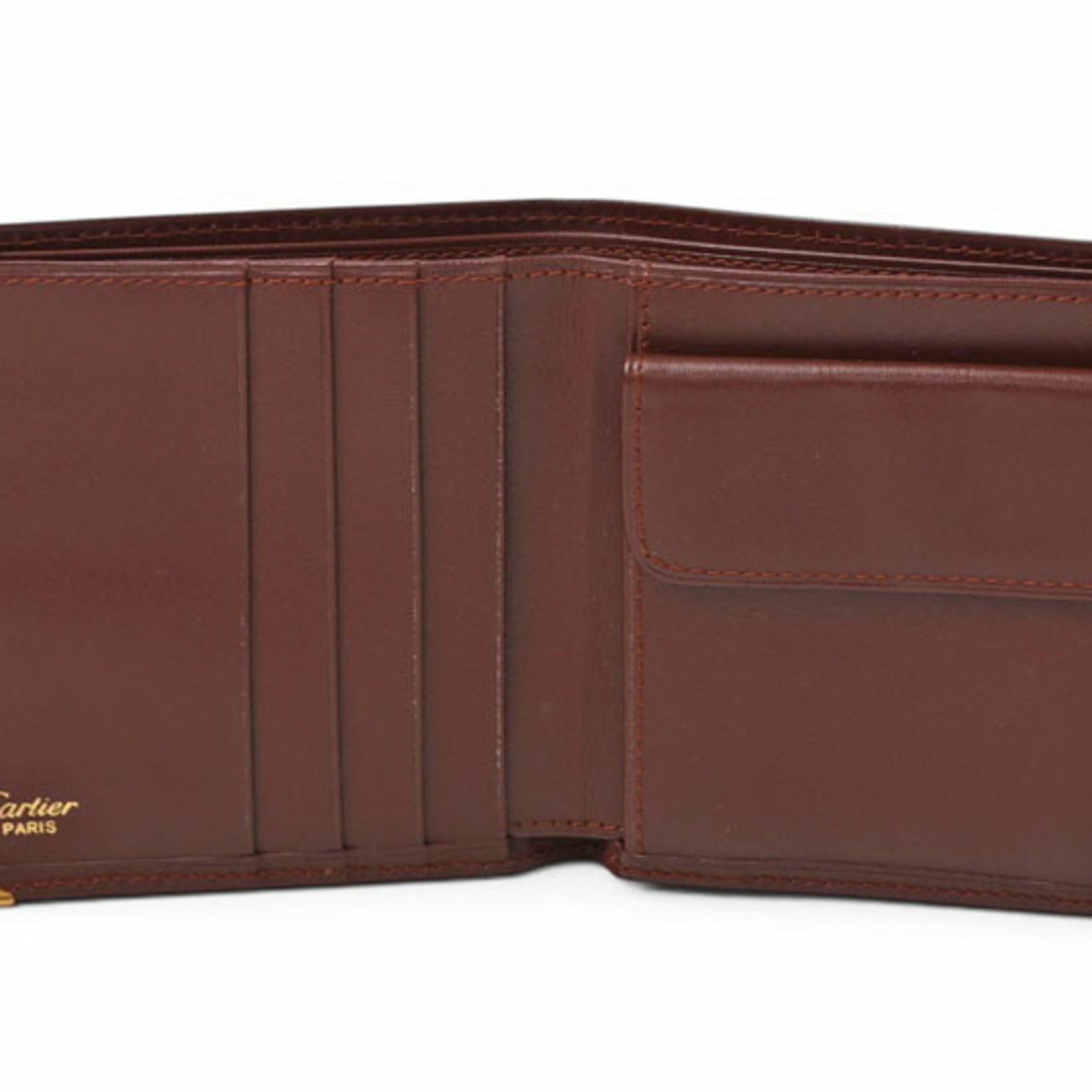 Cartier Must Bordeaux Leather Wallet (Bi-Fold) (Pre-Owned)