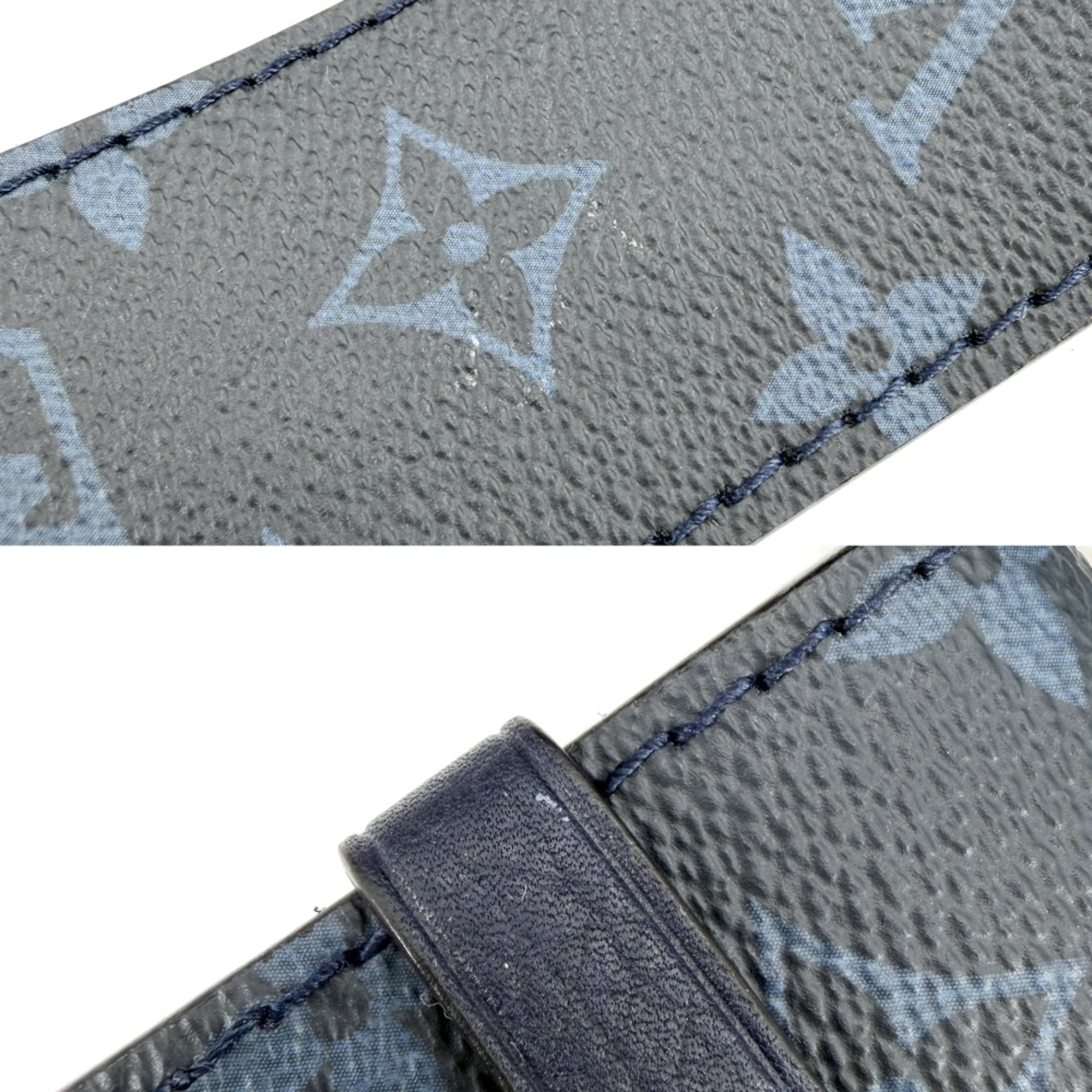 Louis Vuitton Navy Leather Shoulder Bag (Pre-Owned)