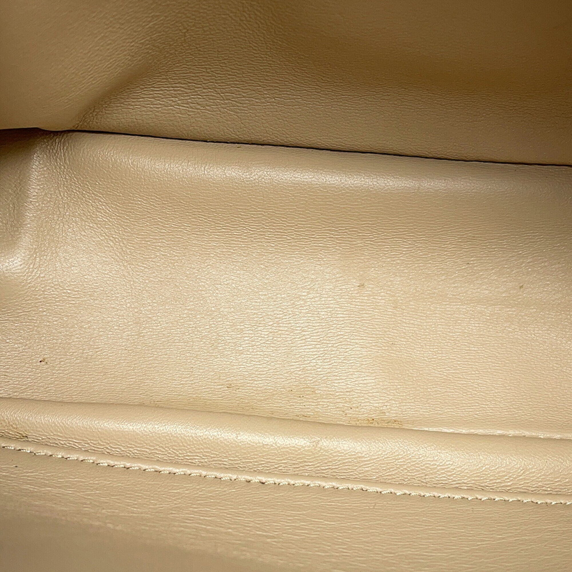 Prada Beige Leather Handbag Shoulder Bag (Pre-Owned)