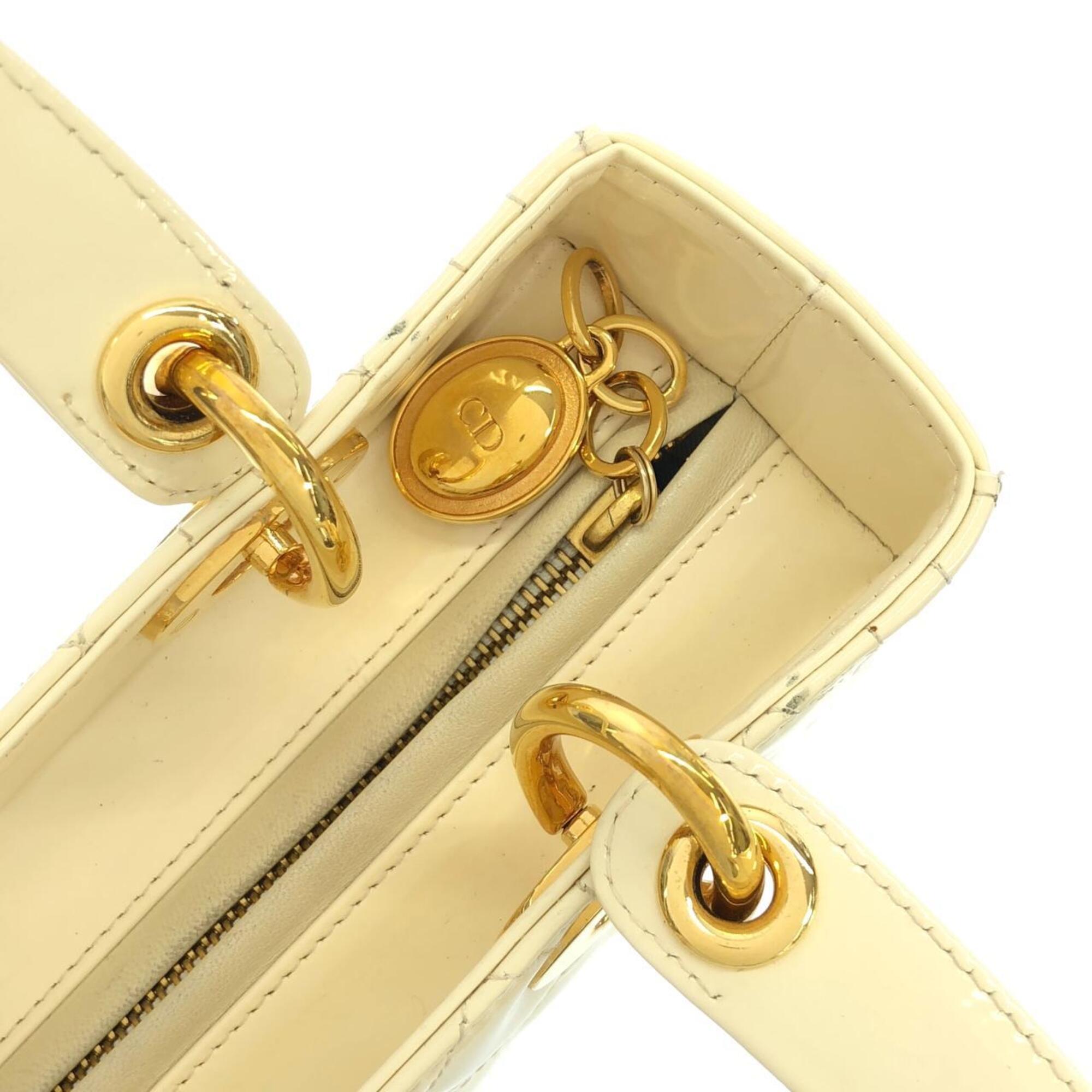 Christian Dior Lady Dior Gold Leather Handbag (Pre-Owned)