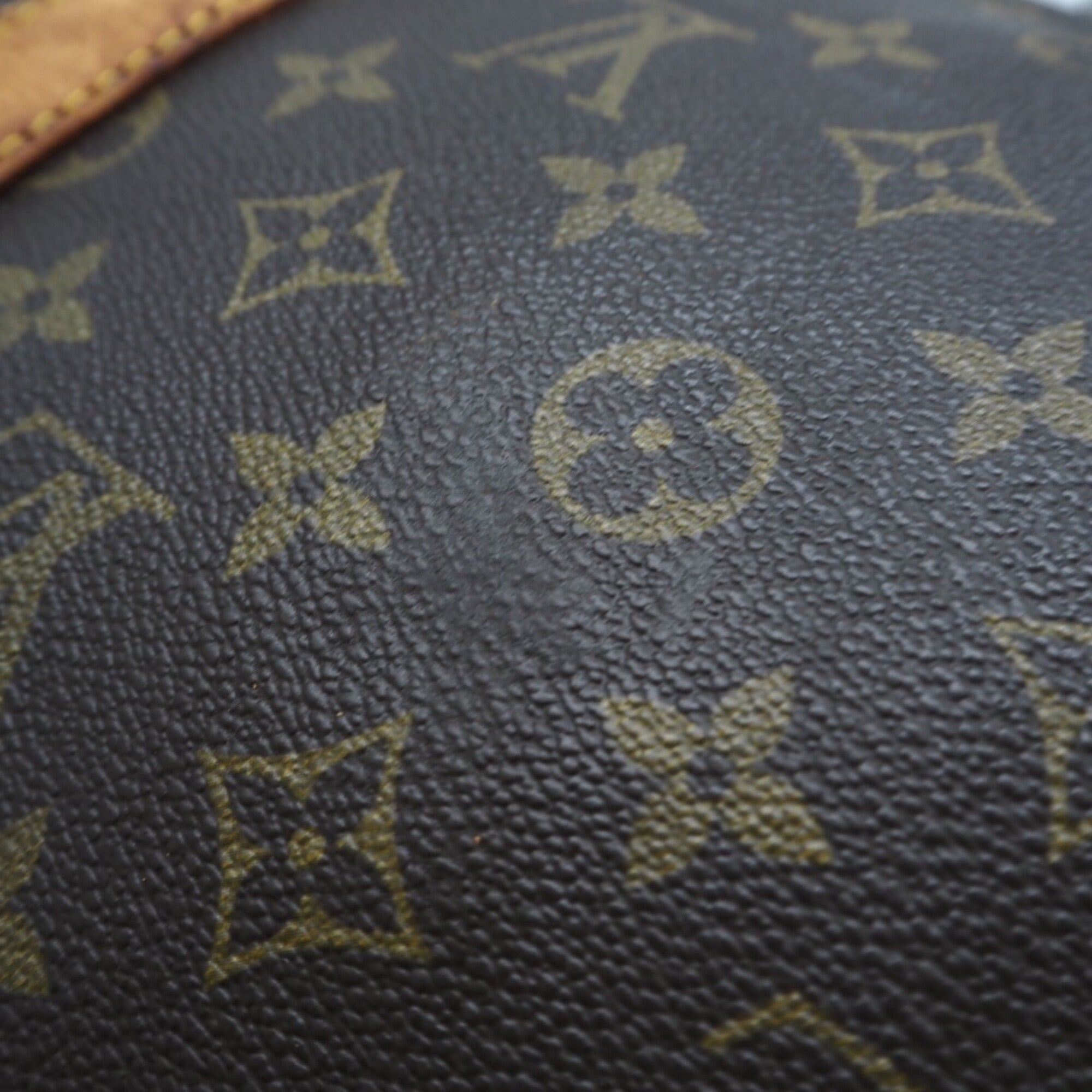 Louis Vuitton Brown Coated Canvas Leather Boston Bag (Pre-Owned)