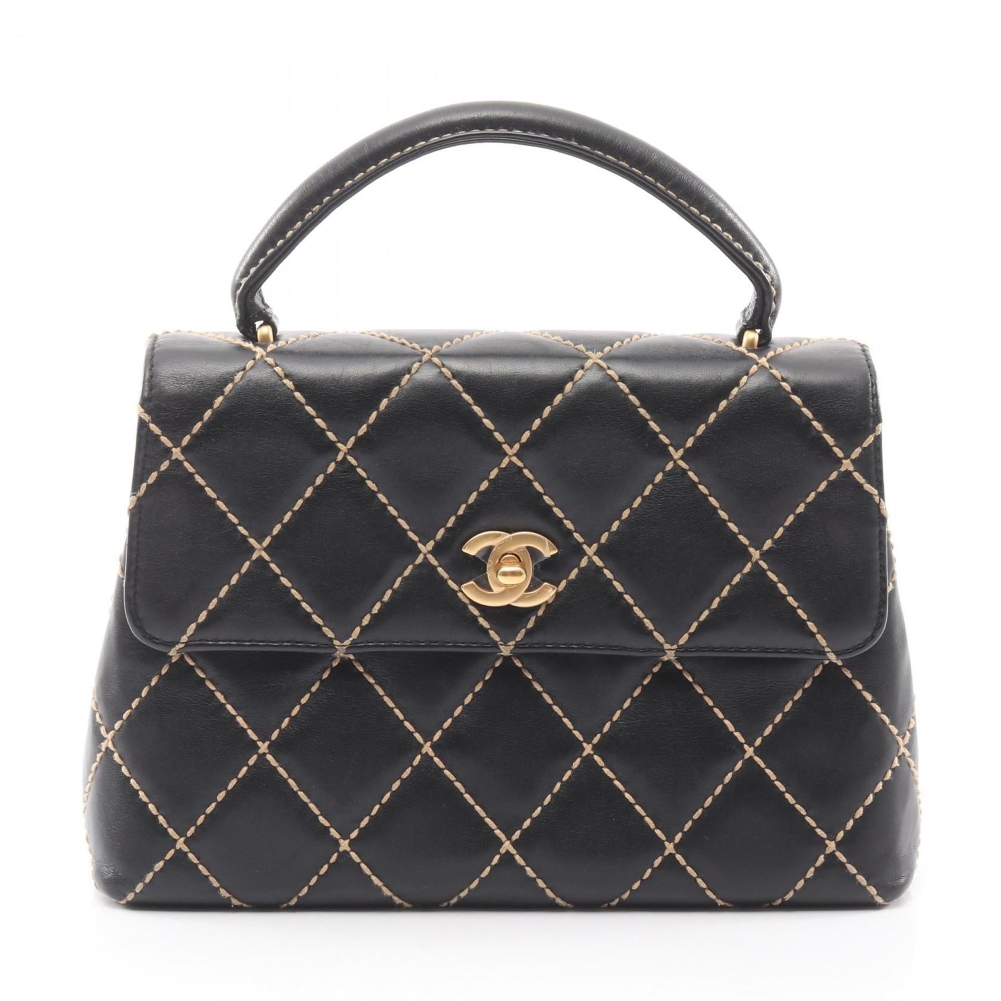 Chanel Black Leather Handbag (Pre-Owned)