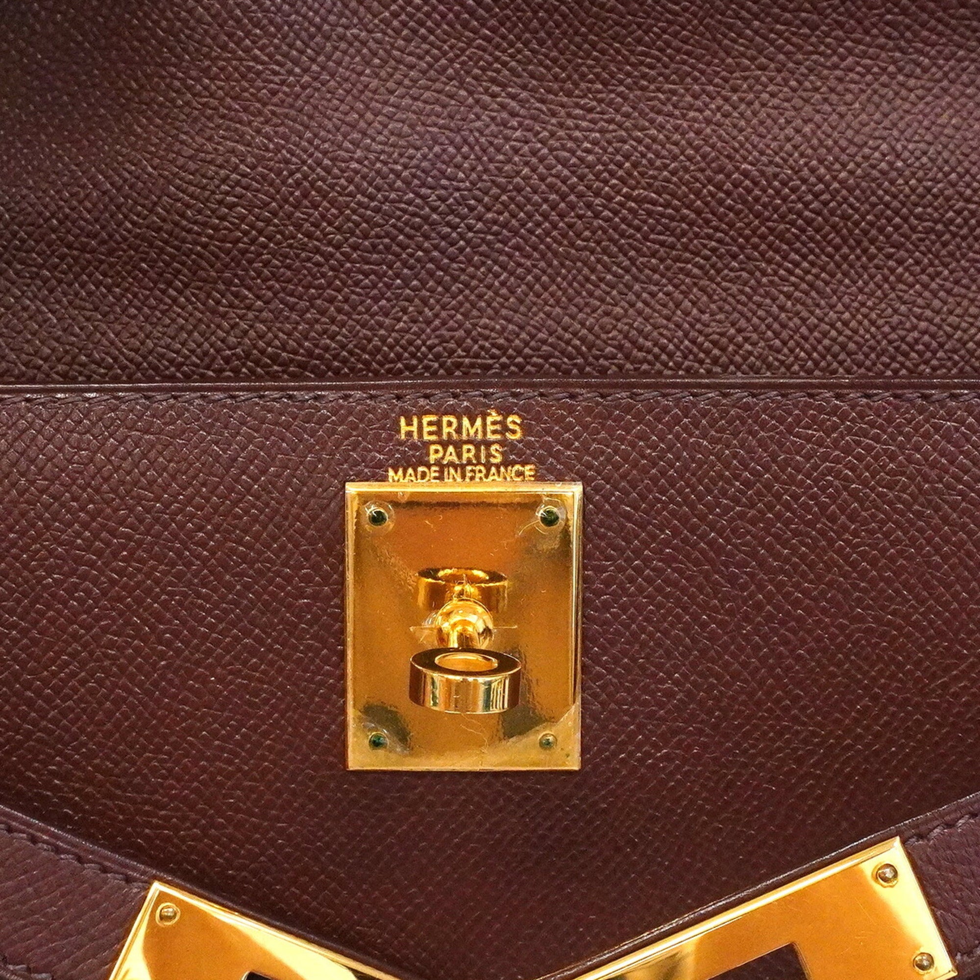 Hermes Brown Courchevel Leather Handbag (Pre-Owned)