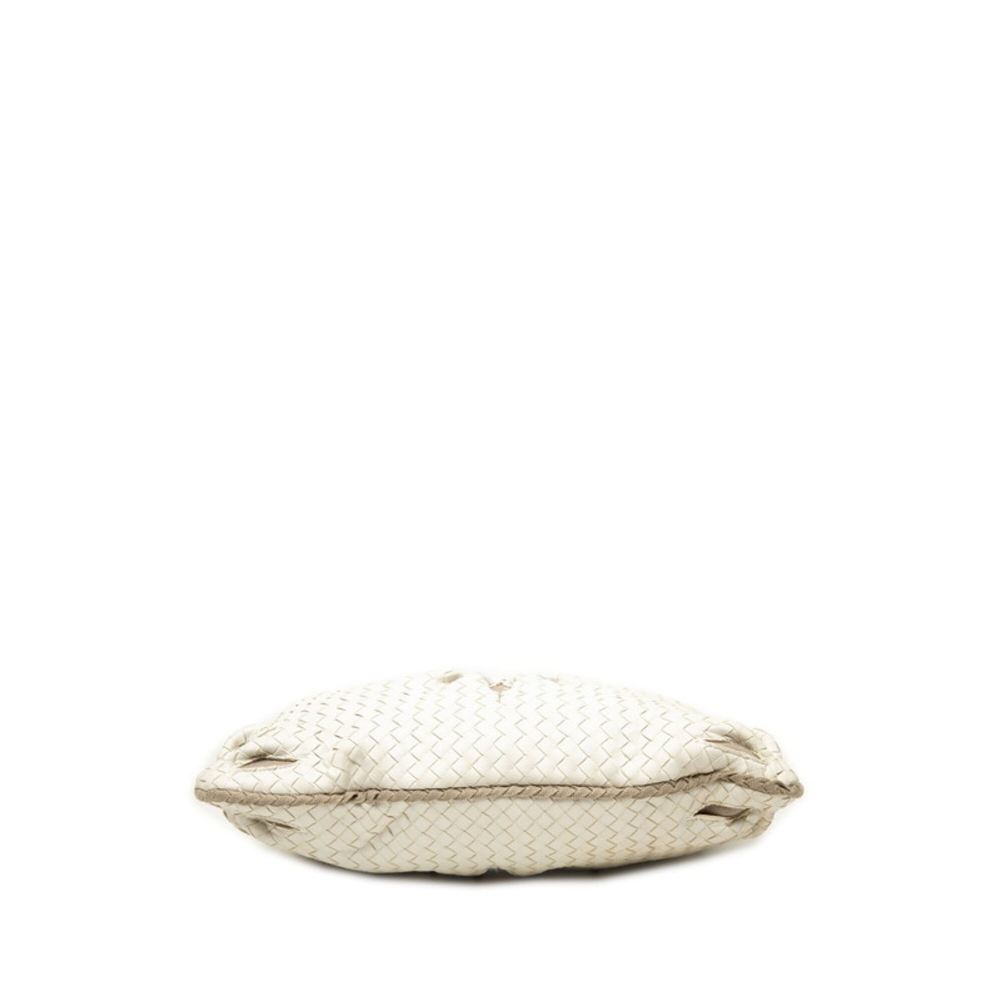 Bottega Veneta White Leather Handbag Shoulder Bag (Pre-Owned)