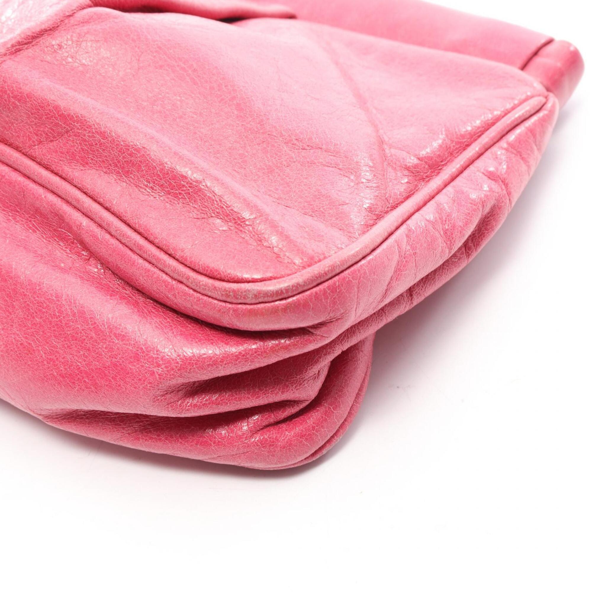 Miu Miu Pink Leather Clutch Bag Handbag (Pre-Owned)