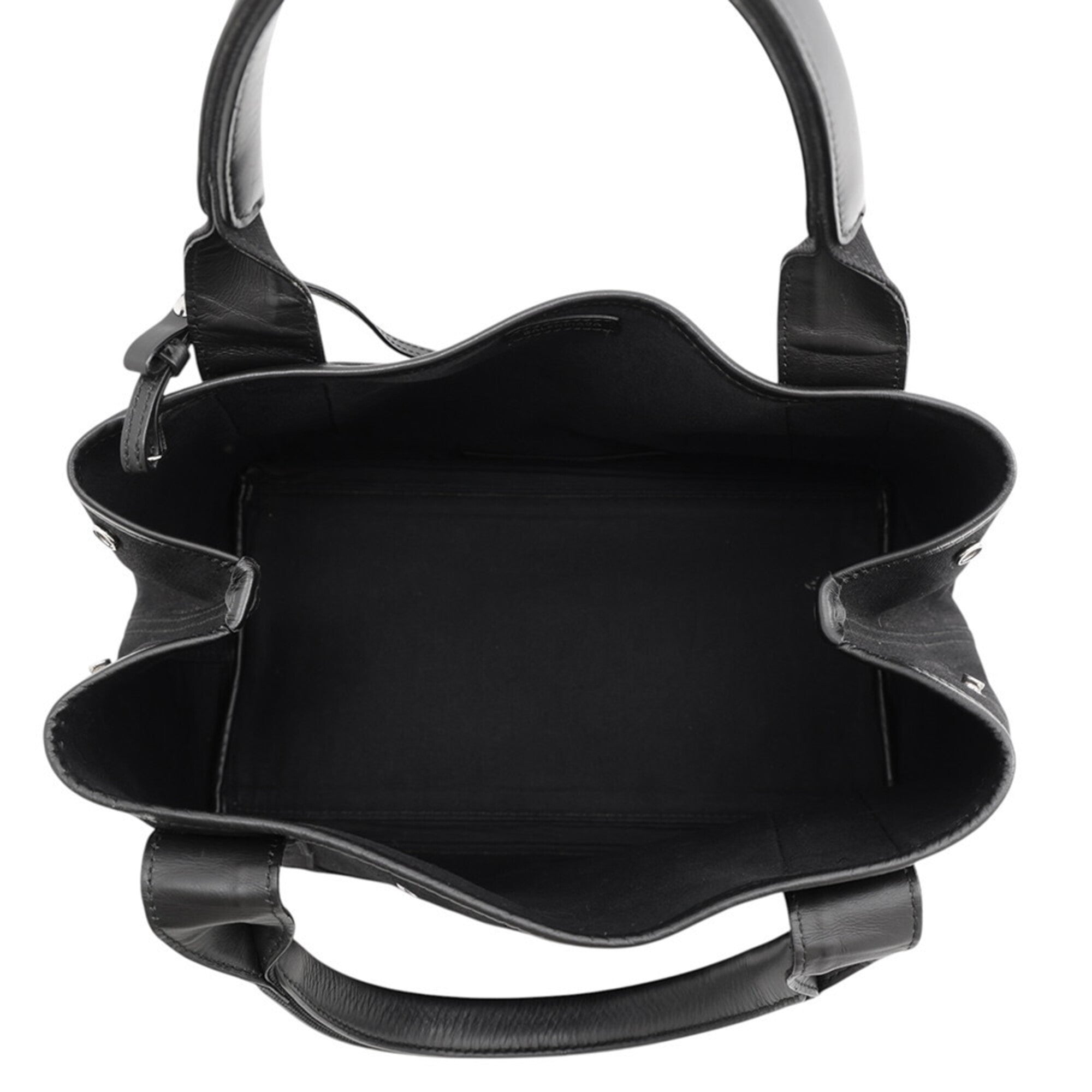 Balenciaga Black Canvas Leather Handbag Tote Bag (Pre-Owned)