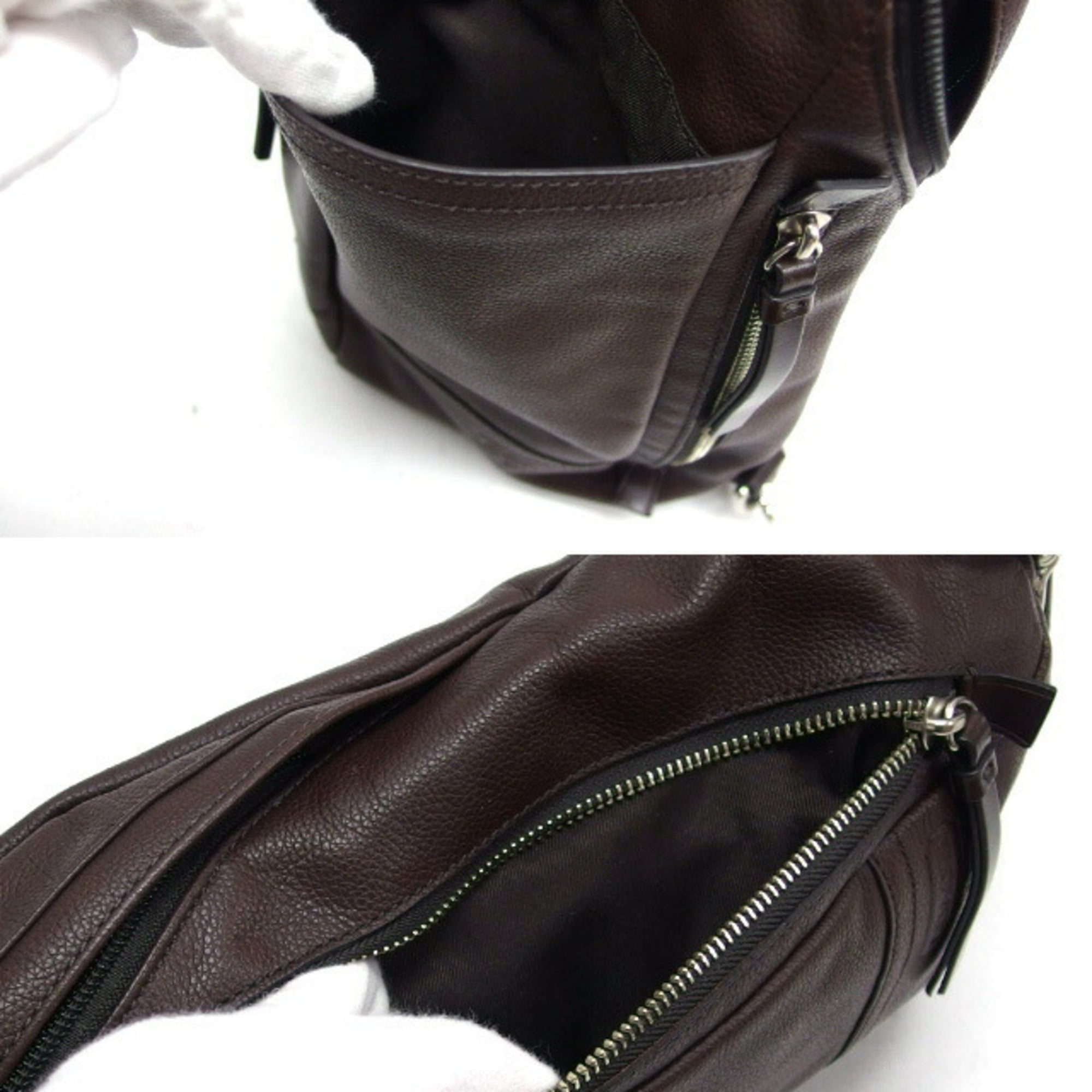 Coach Dark Brown Leather Shoulder Bag Sling Bag (Pre-Owned)