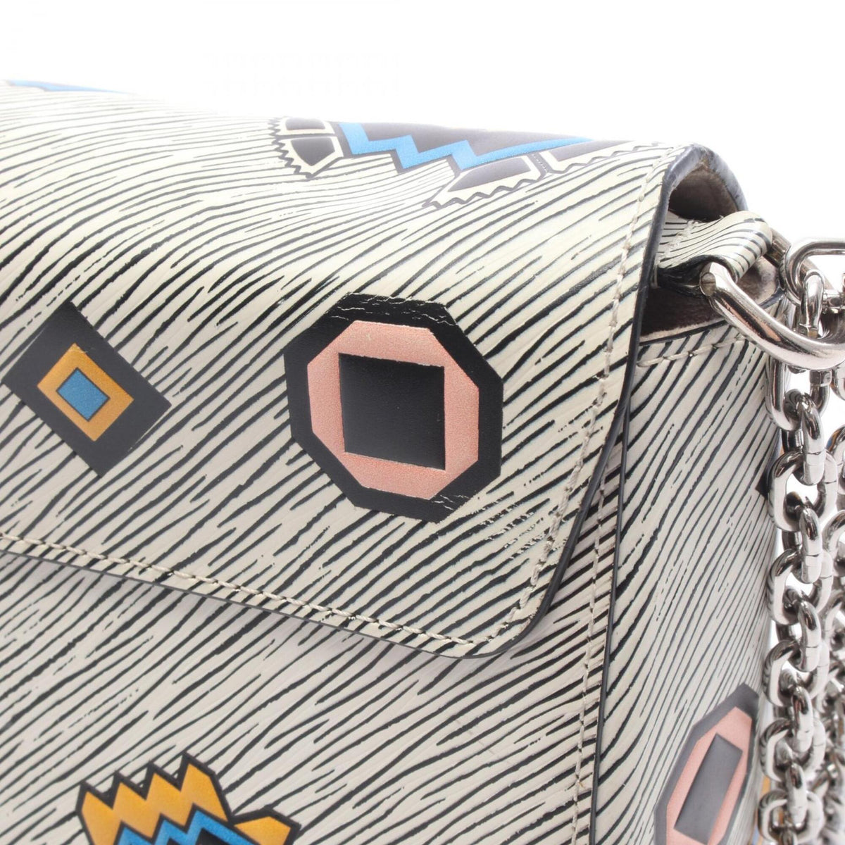 Louis Vuitton Black Multi-Color White Leather Handbag Shoulder Bag (Pre-Owned)