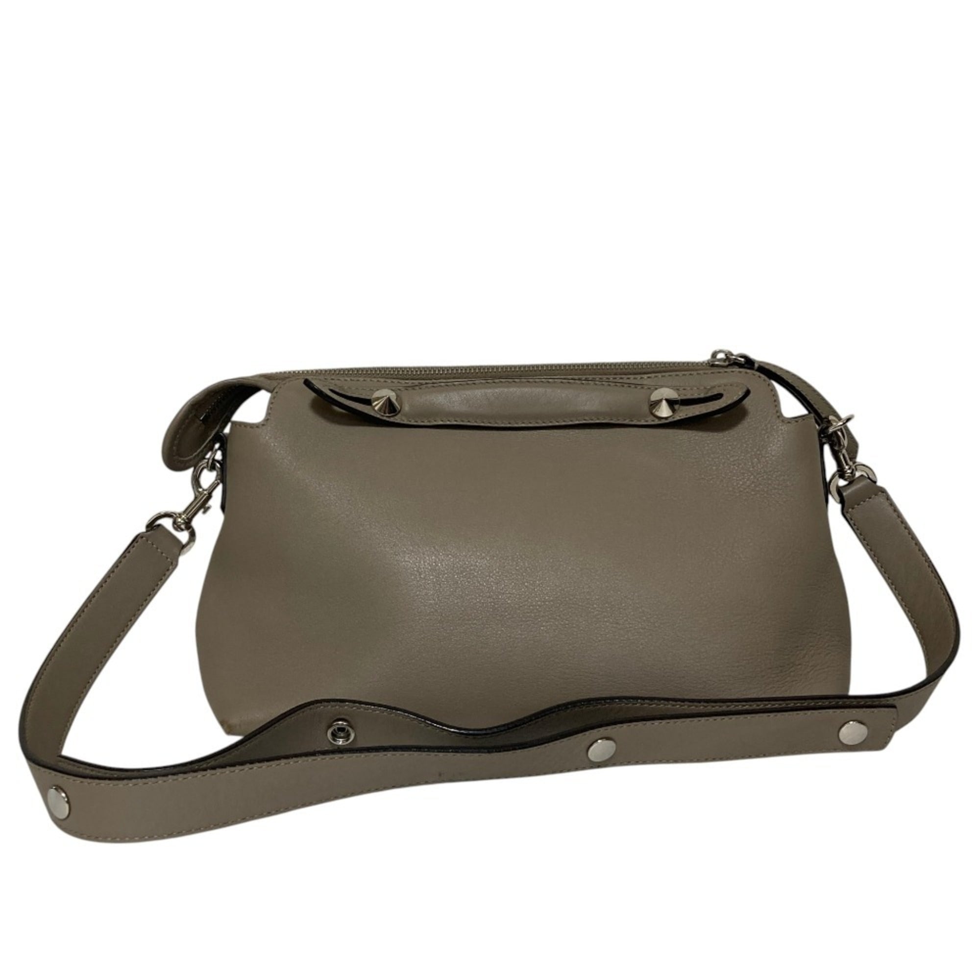 Fendi Grayish Leather Shoulder Bag (Pre-Owned)