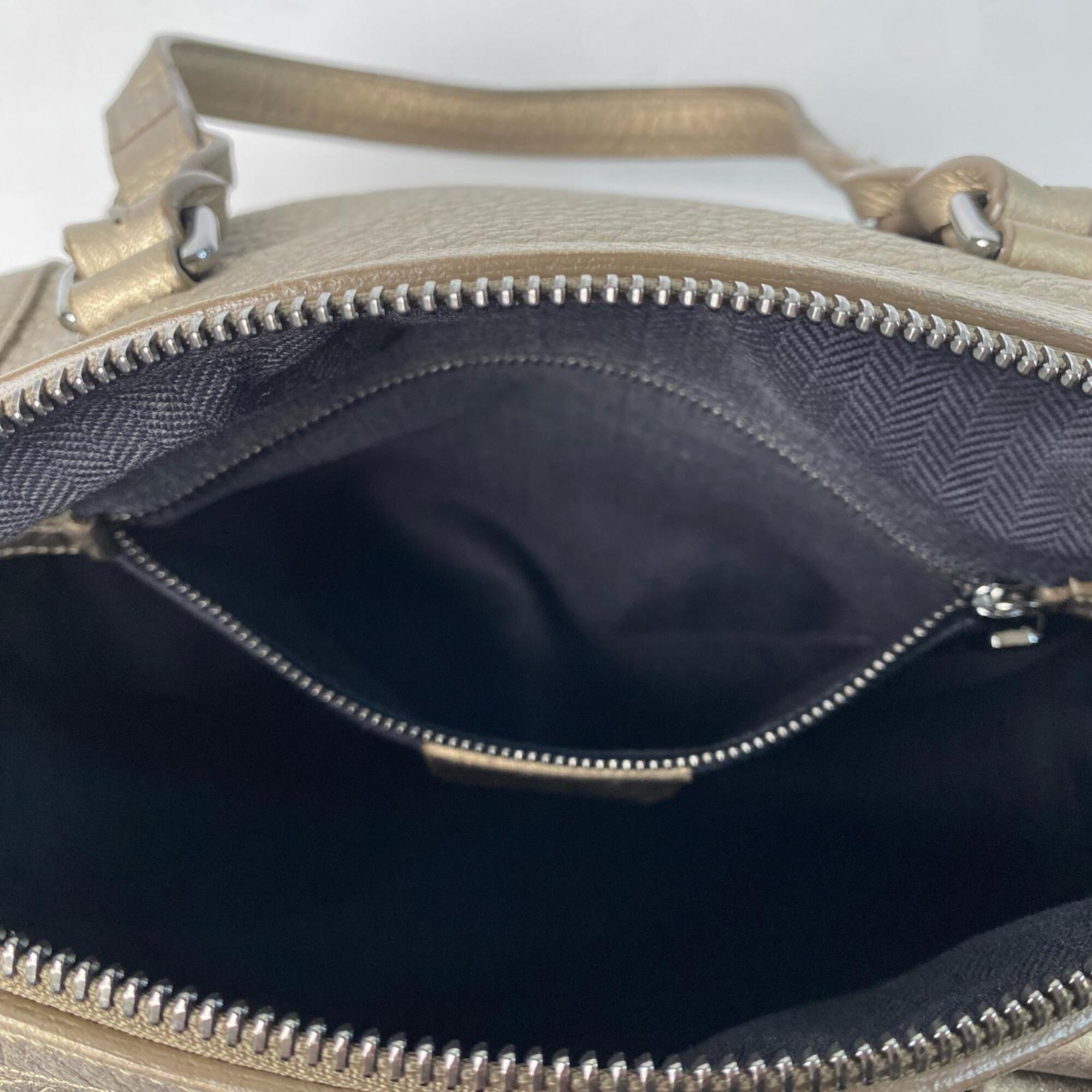 Loewe Gold Leather Boston Bag Handbag (Pre-Owned)