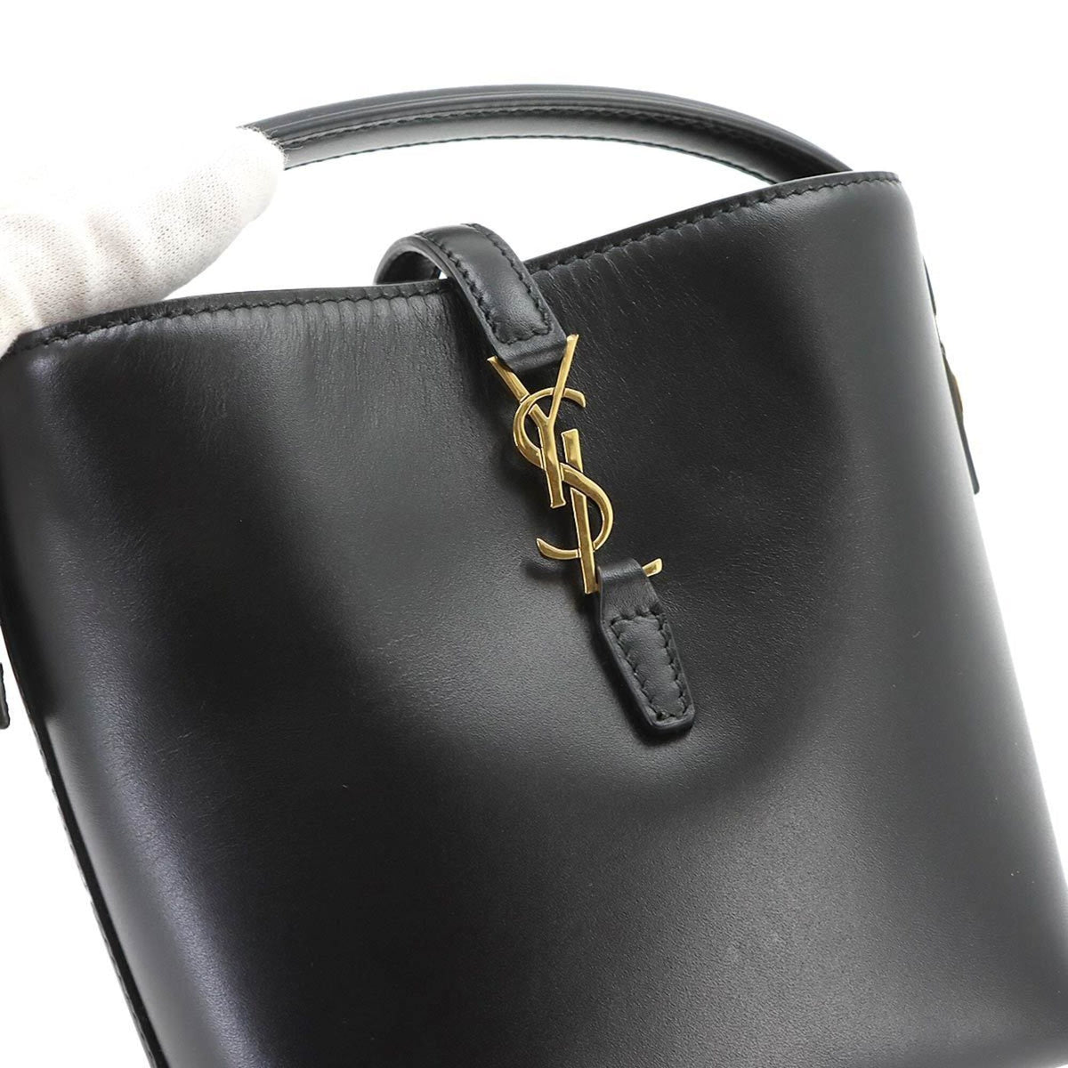 Saint Laurent Black Leather Handbag Shoulder Bag (Pre-Owned)