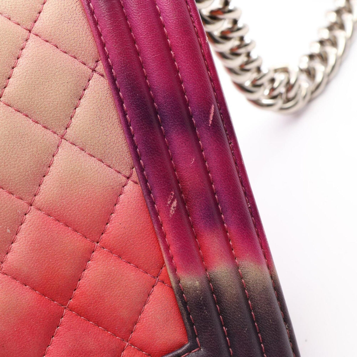 Chanel Multi-Color Pink Leather Handbag Shoulder Bag (Pre-Owned)