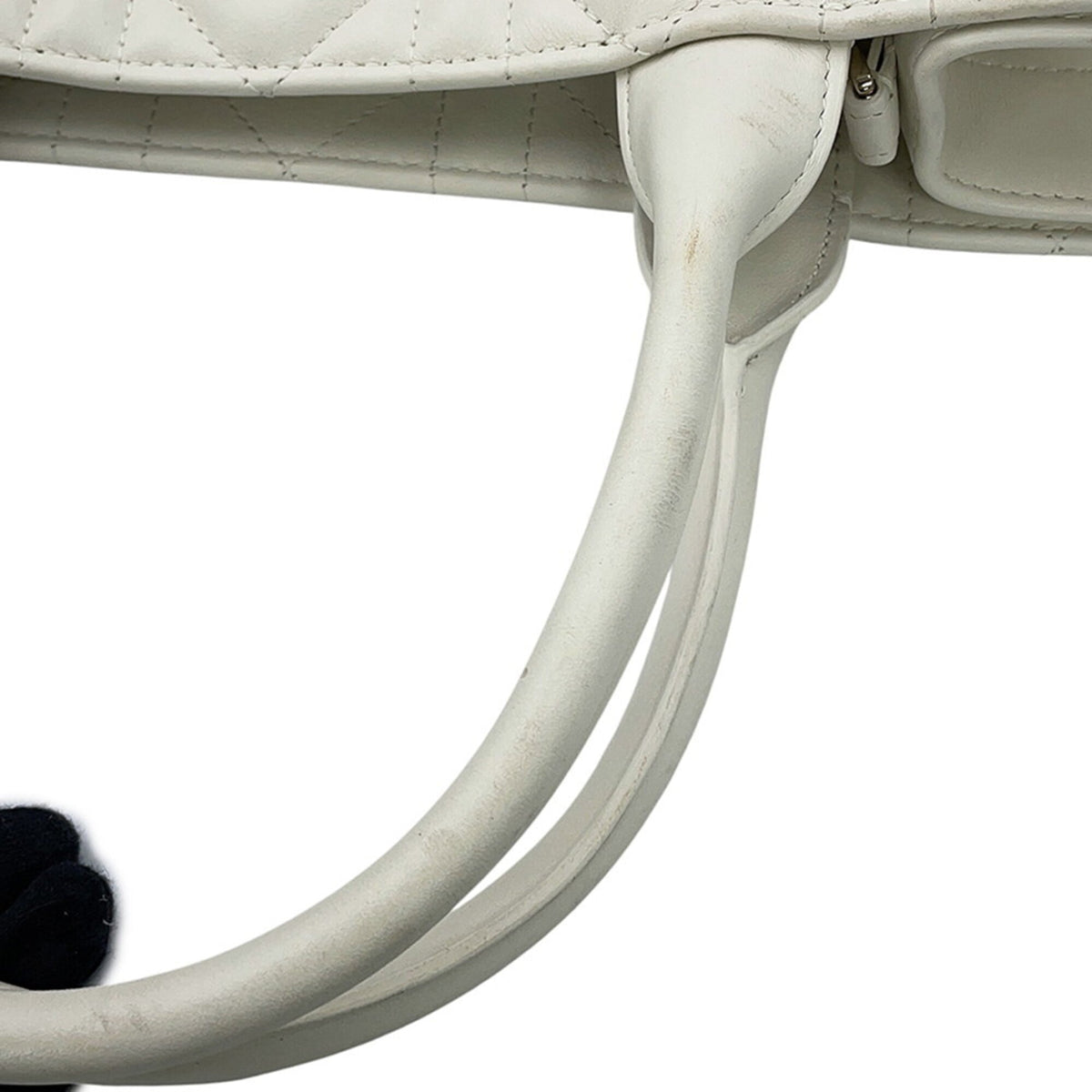 Christian Dior White Leather Handbag Tote Bag (Pre-Owned)