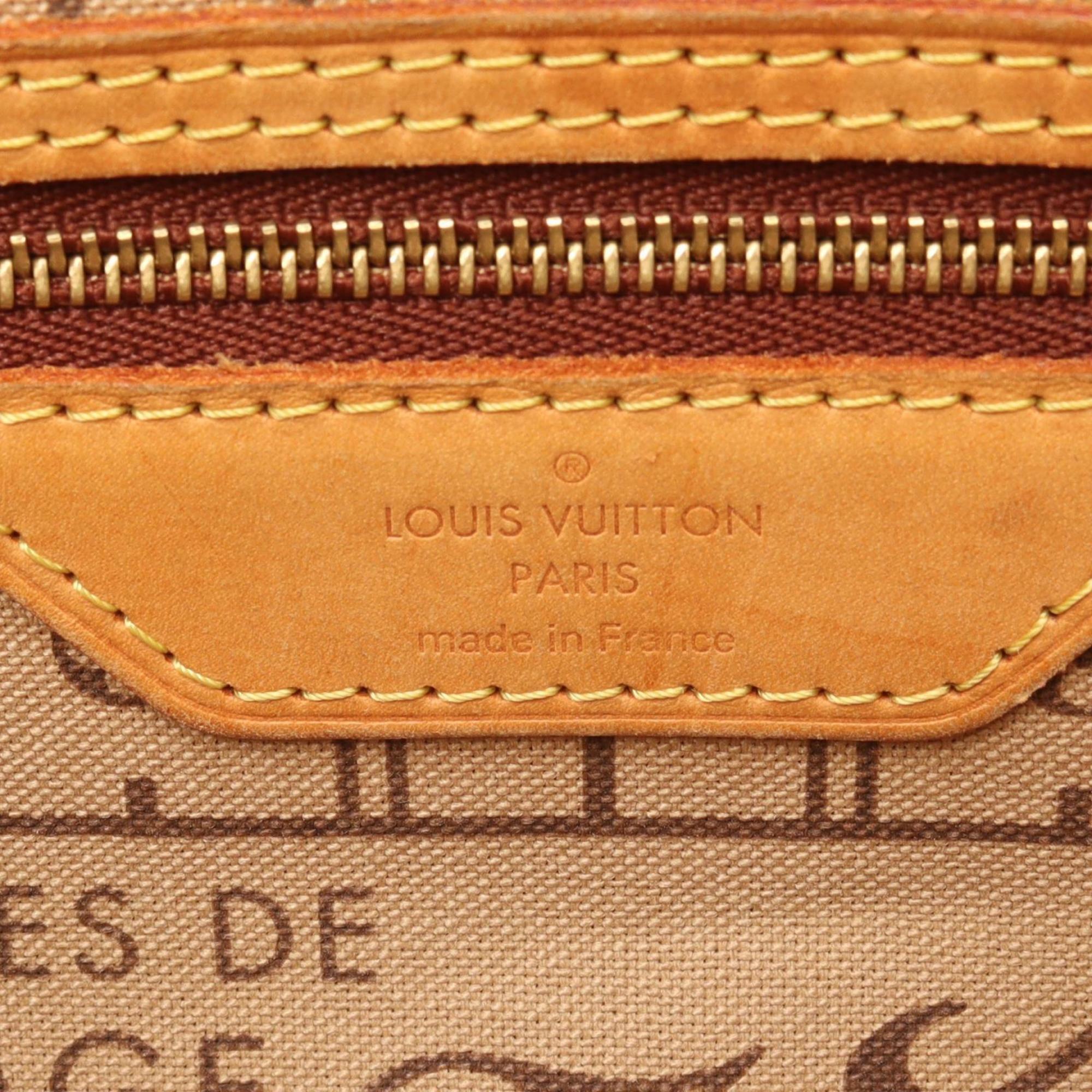 Louis Vuitton Brown Monogram Coated Canvas Leather Handbag Tote Bag (Pre-Owned)