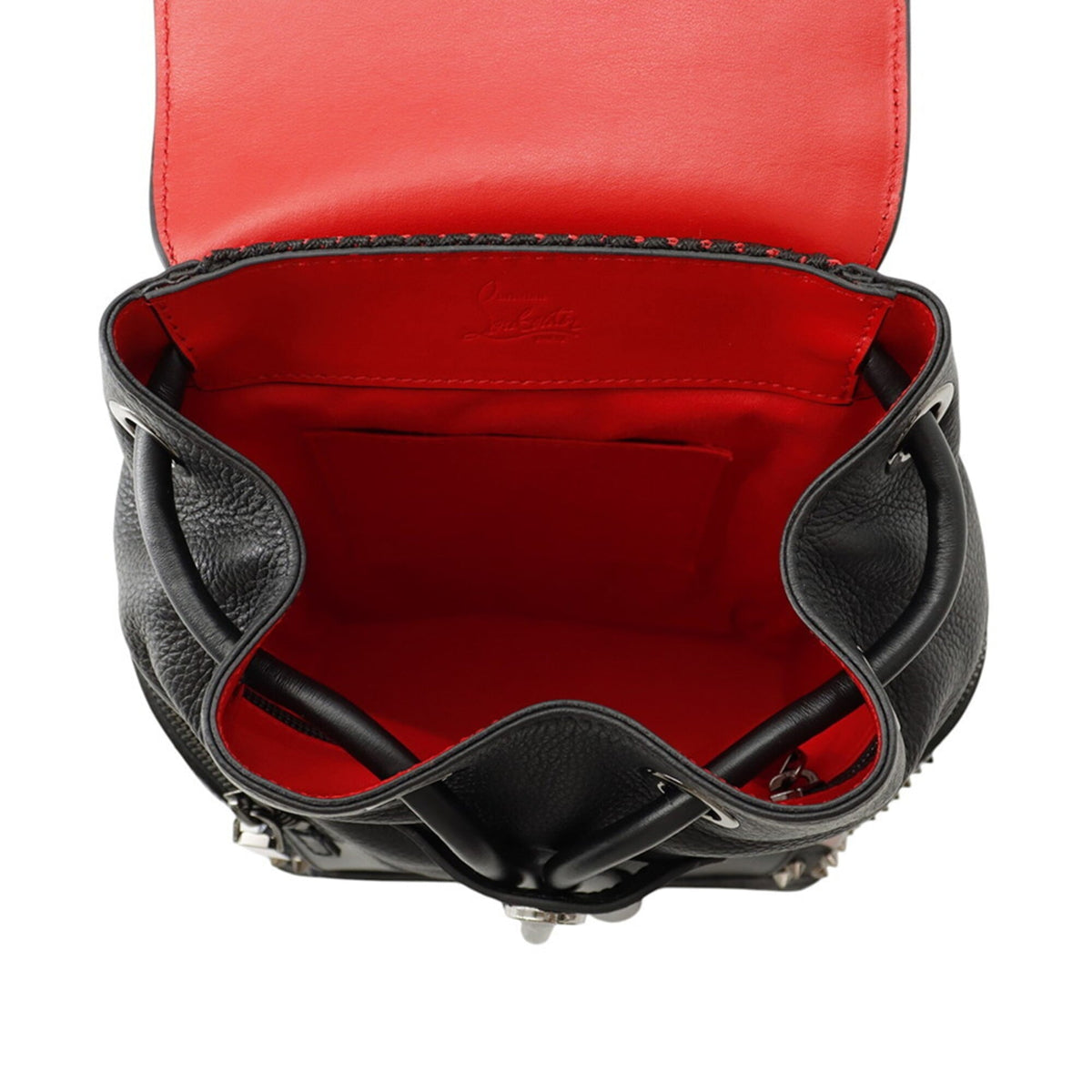Christian Louboutin Black Red Color Leather Backpack (Pre-Owned)