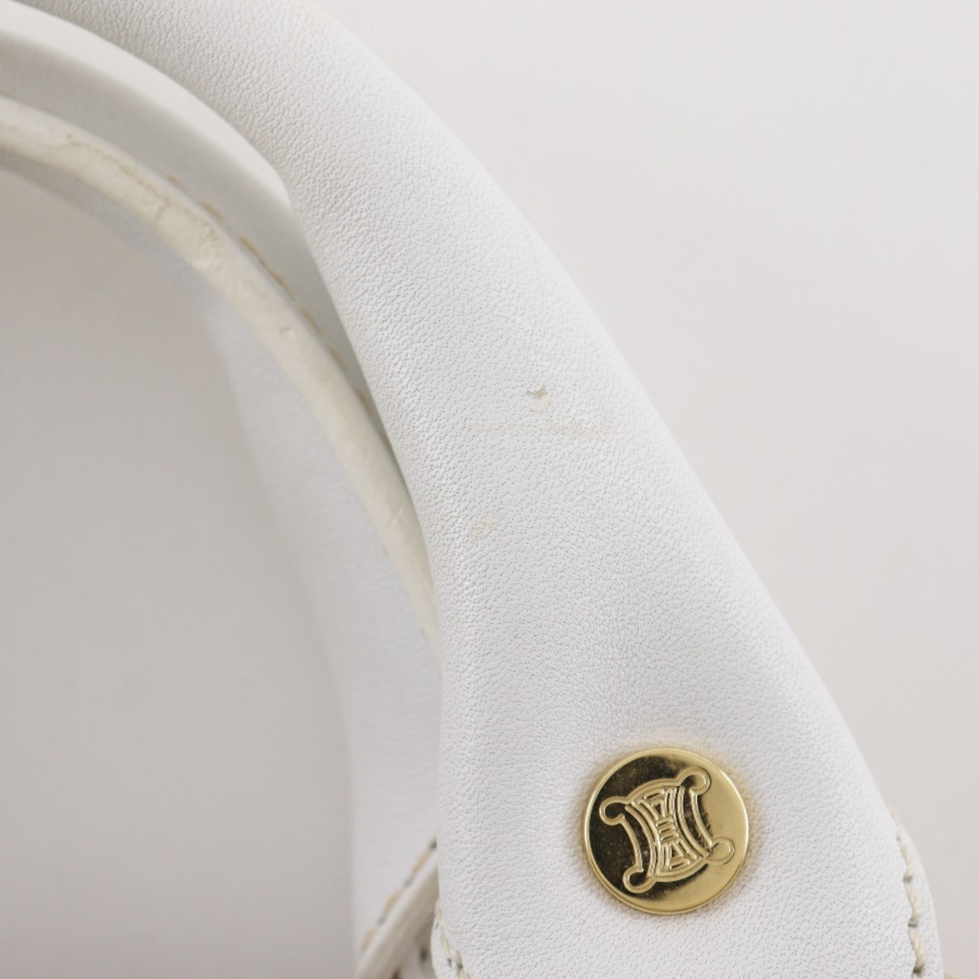 Celine Boogie White Canvas Handbag (Pre-Owned)