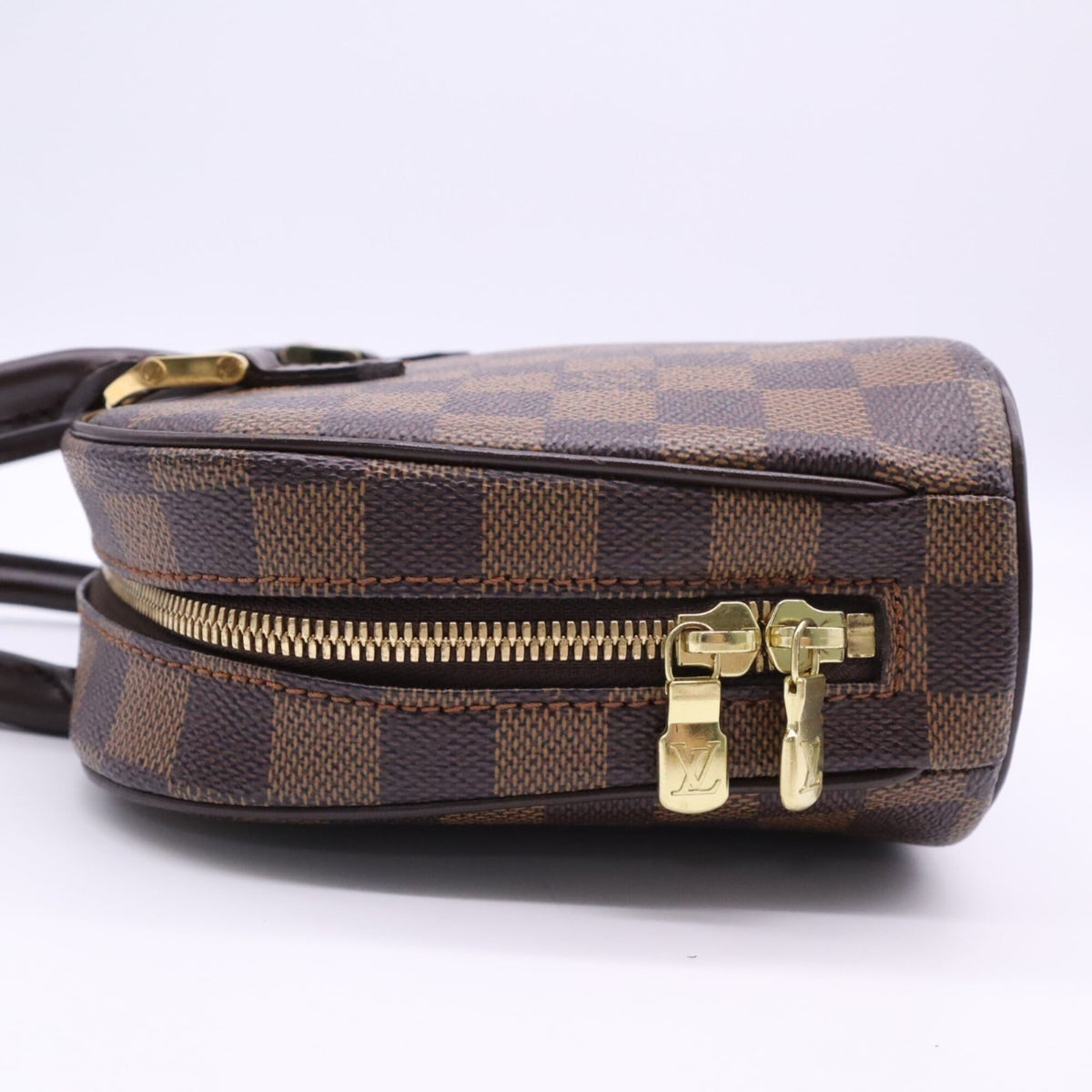 Louis Vuitton Beige Brown Coated Canvas Leather Handbag (Pre-Owned)