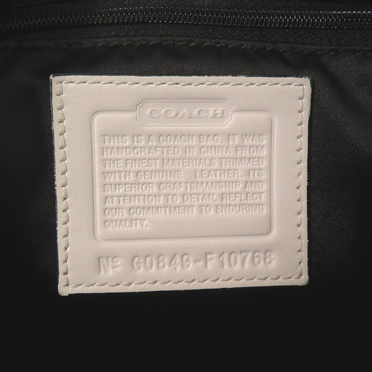 Coach Gray White Canvas Leather Shoulder Bag (Pre-Owned)