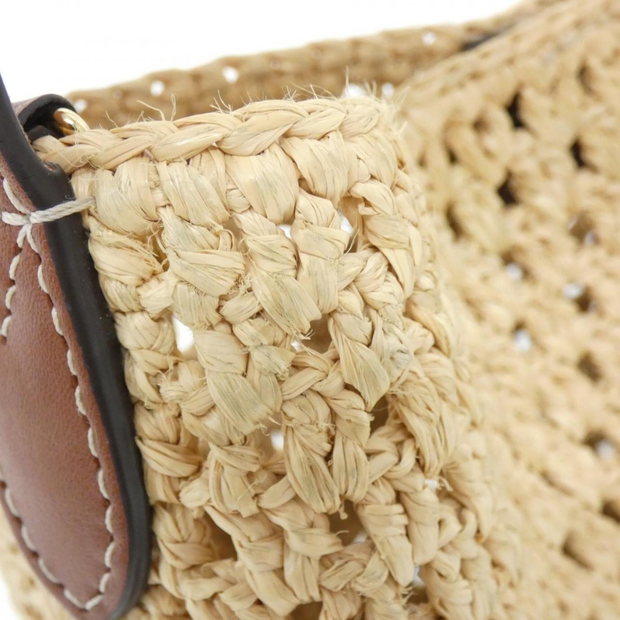 Louis Vuitton Beige Brown Raffia Handbag (Pre-Owned)