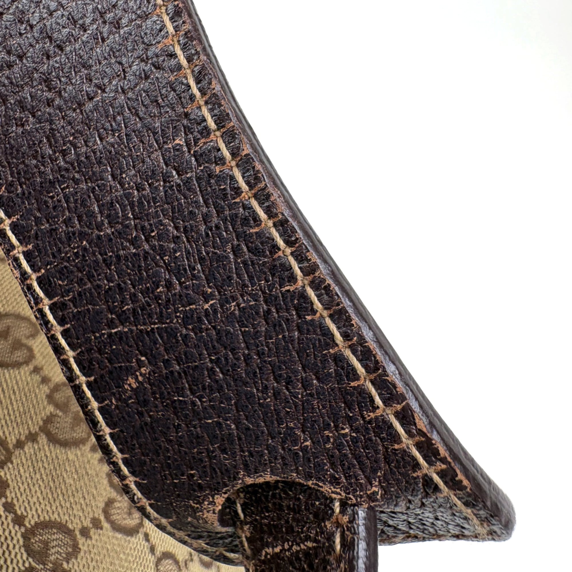 Gucci Gg Canvas Brown Gg Canvas Leather Shoulder Bag (Pre-Owned)