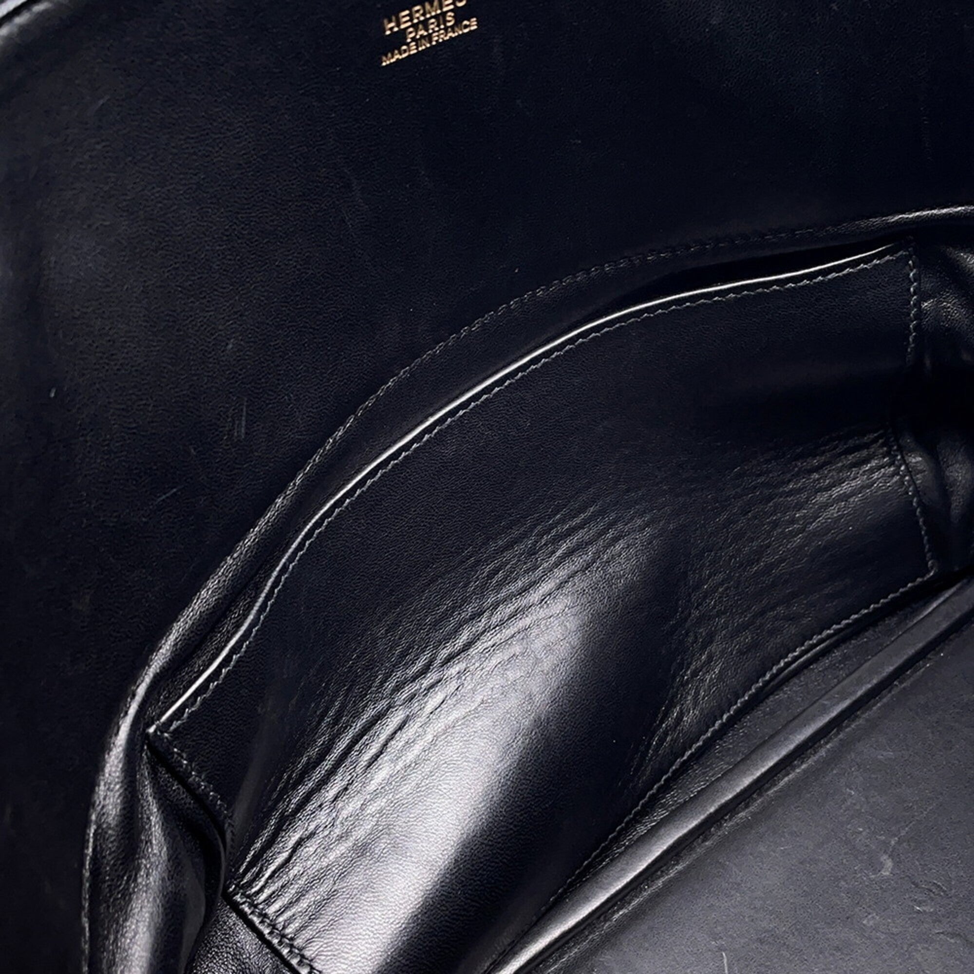 Hermes Black Taurillon Clemence Leather Handbag (Pre-Owned)