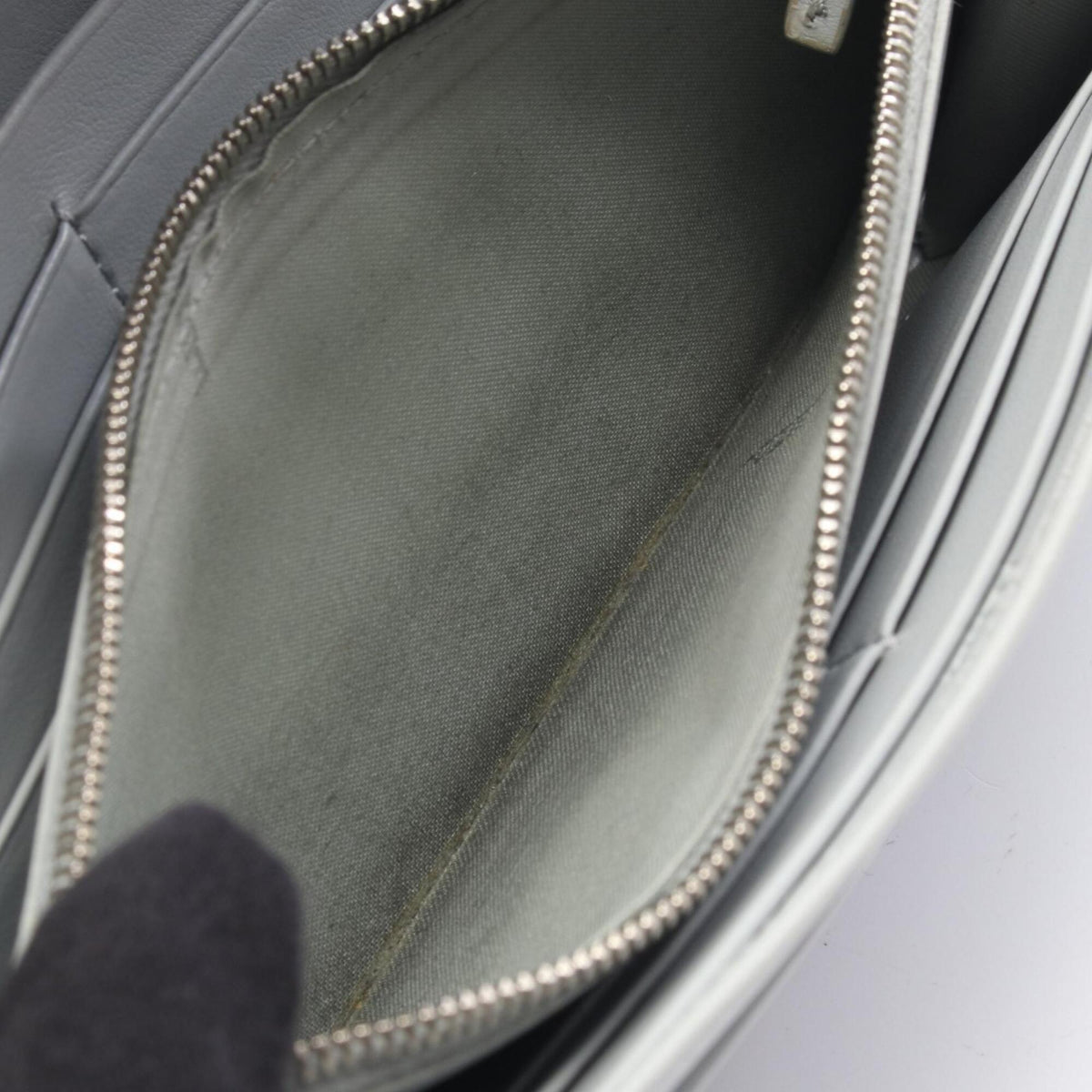 Fendi Gray Leather Long Wallet (Bi-Fold) (Pre-Owned)