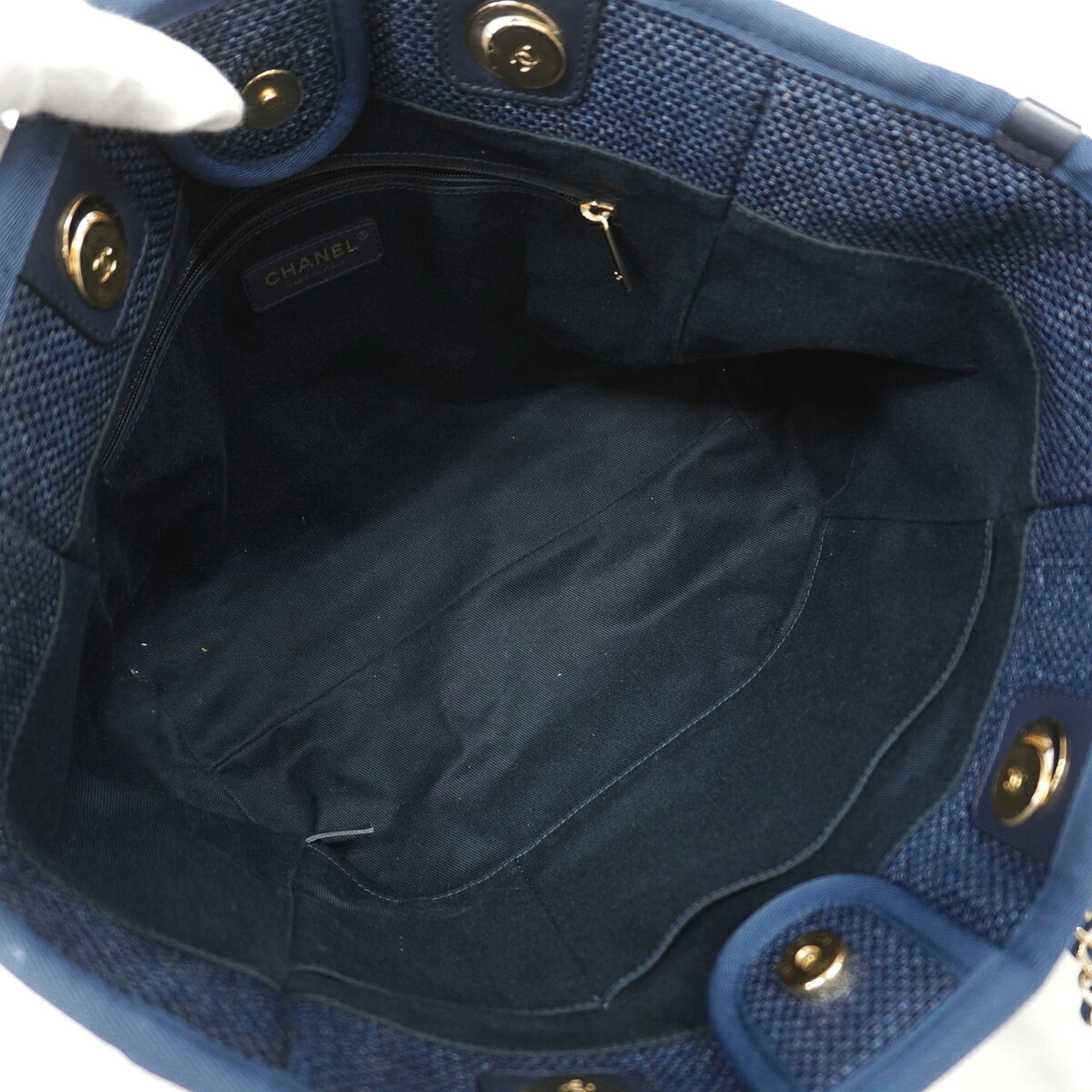 Chanel Navy Straw Tote Bag (Pre-Owned)