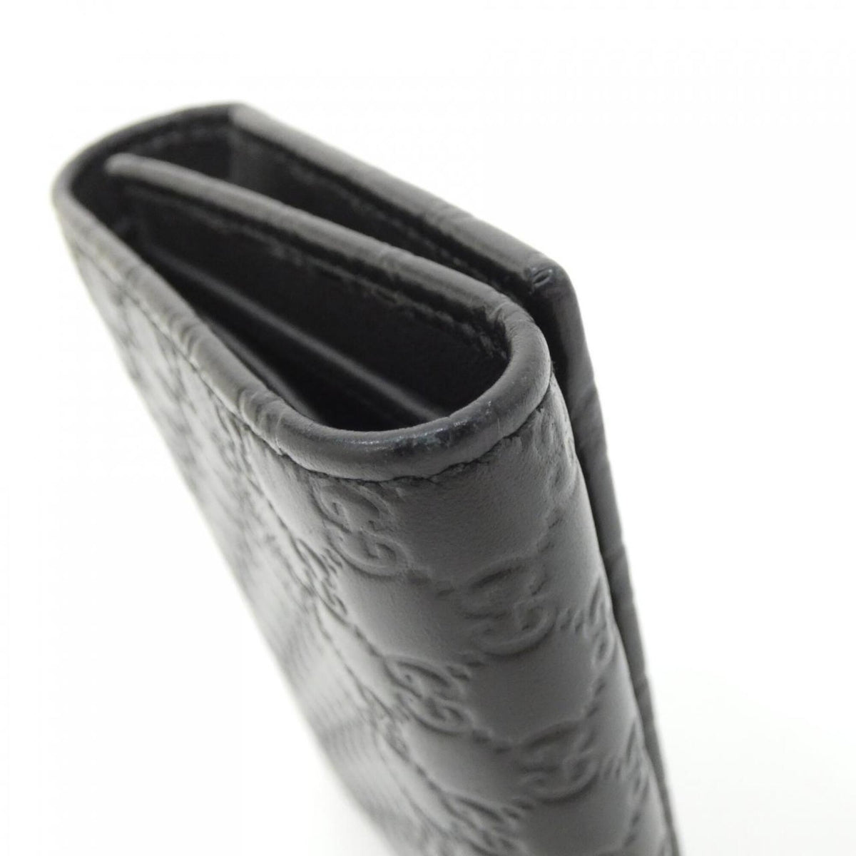Gucci Black Micro Gg Leather Wallet (Tri-Fold) (Pre-Owned)