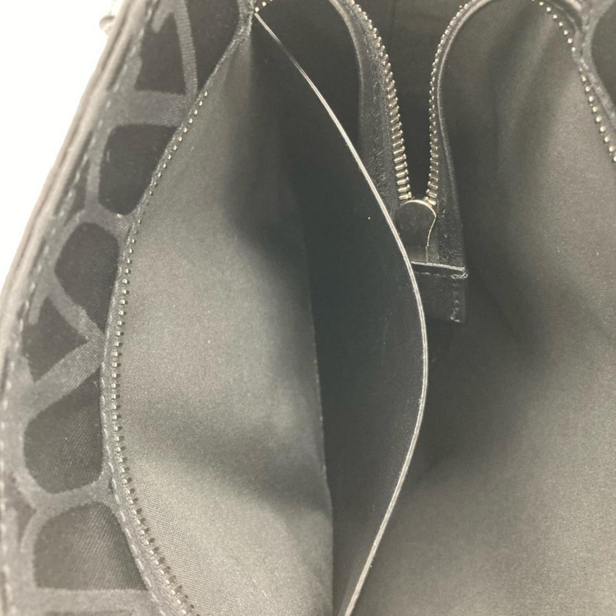 Valentino Black Leather Handbag Shoulder Bag Tote Bag (Pre-Owned)