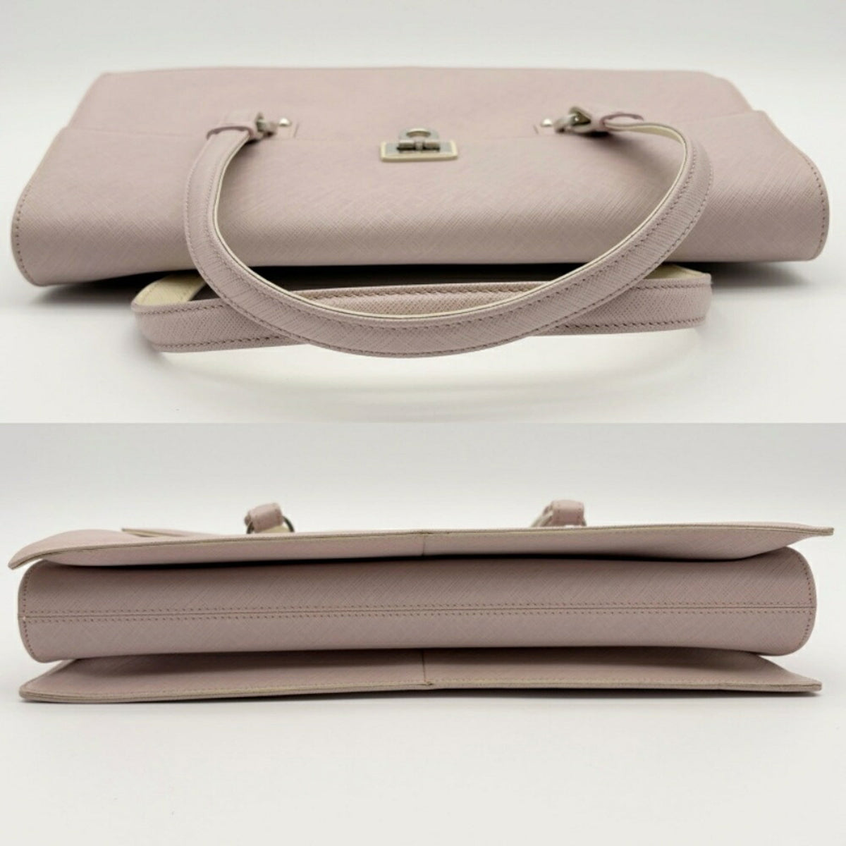 Salvatore Ferragamo Pink Leather Pvc Handbag Tote Bag (Pre-Owned)