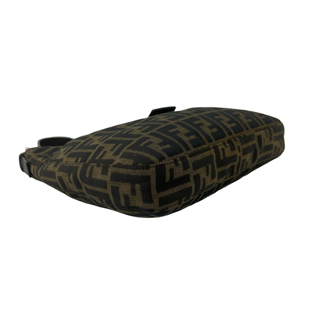 Fendi Black Brown Canvas Leather Shoulder Bag (Pre-Owned)