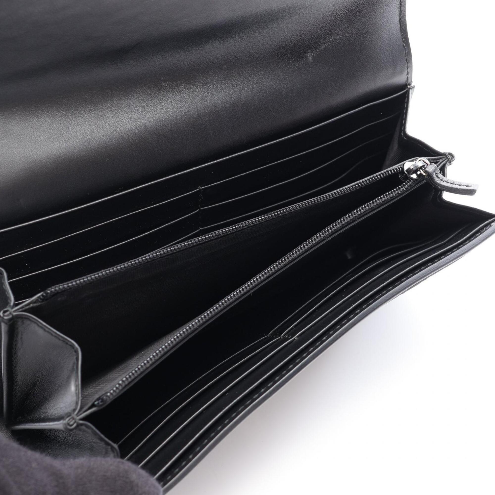 Gucci Guccissima Black Leather Long Wallet (Bi-Fold) (Pre-Owned)