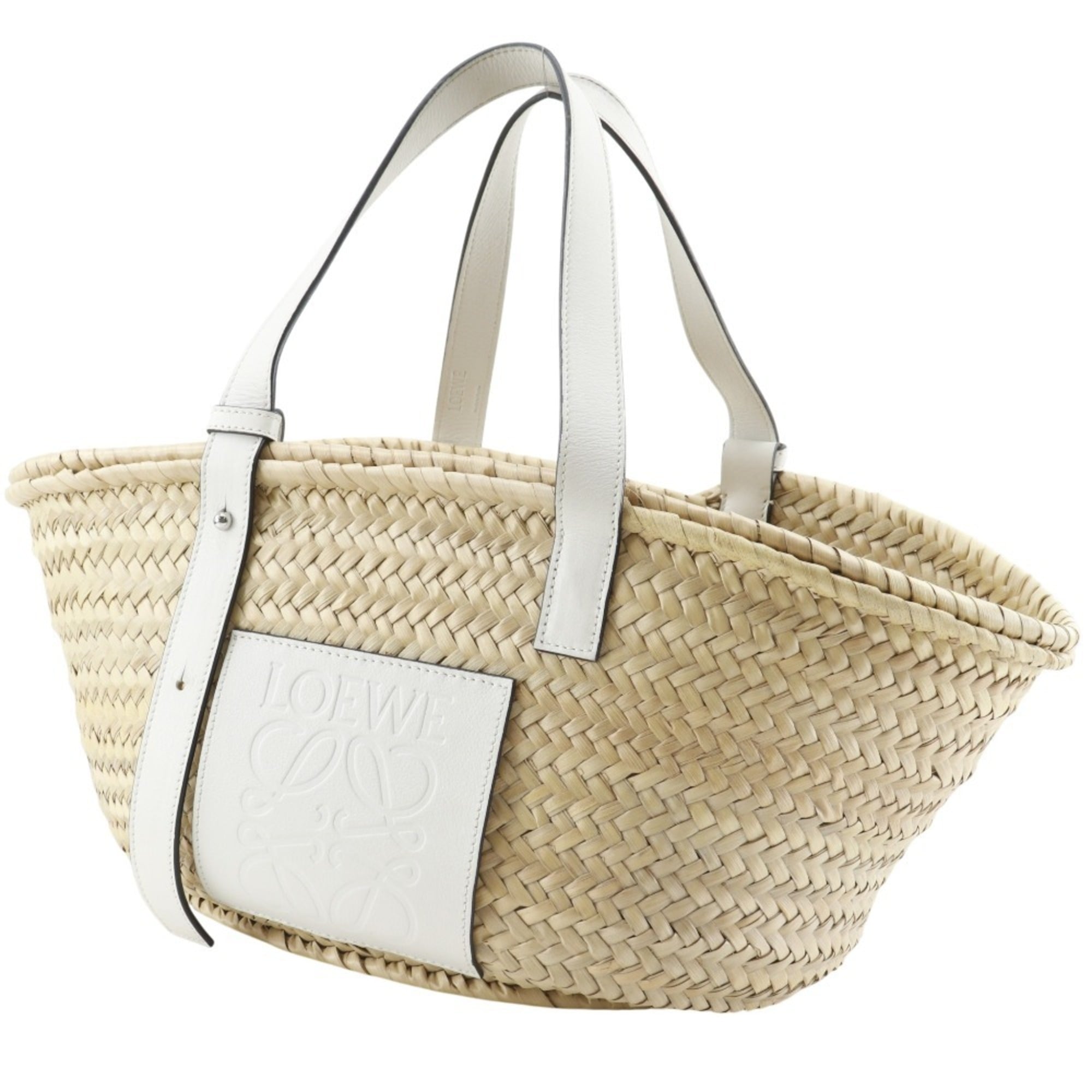 Loewe Beige Raffia Leather Basket Tote Bag (Pre-Owned)