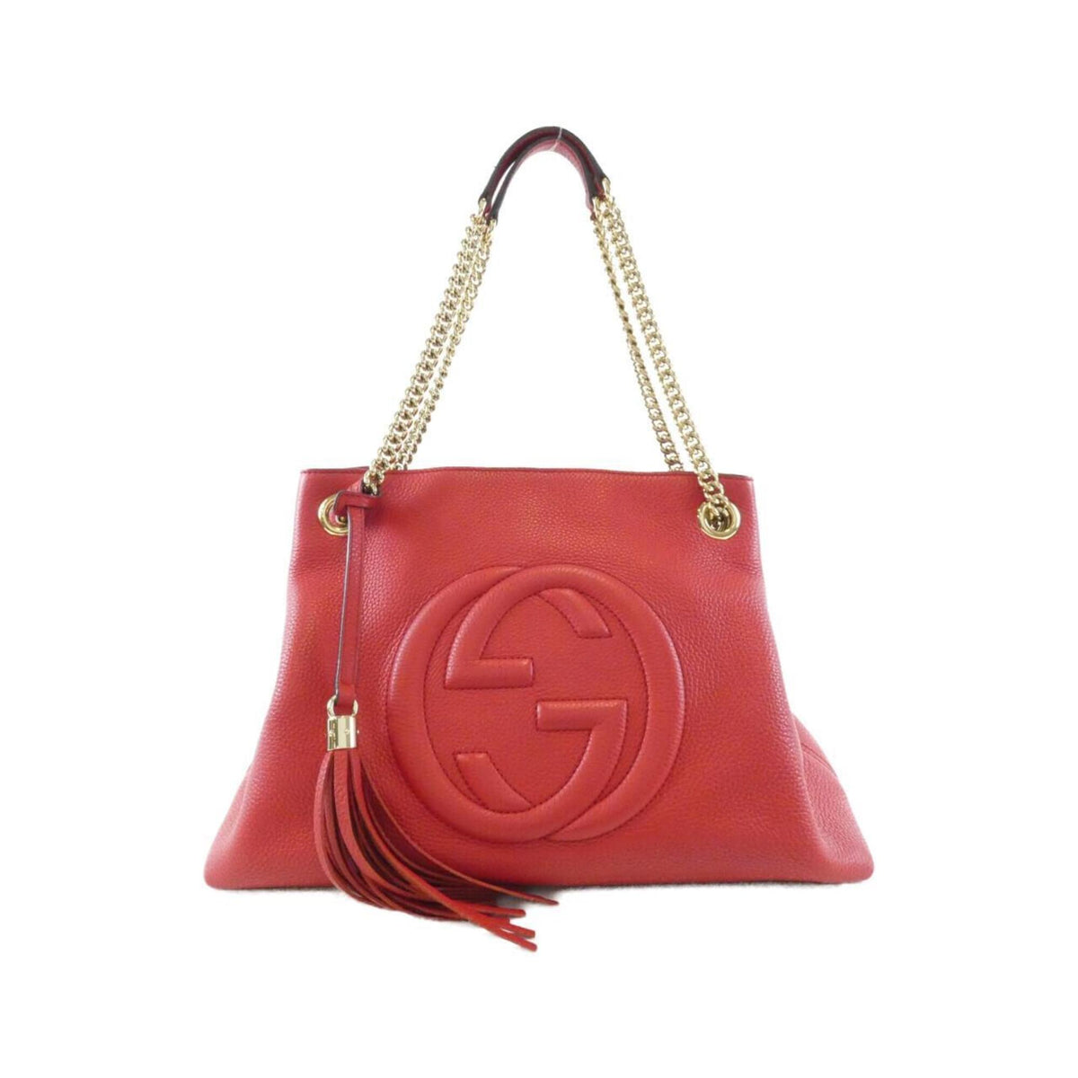 Gucci Red Color Leather Shoulder Bag (Pre-Owned)