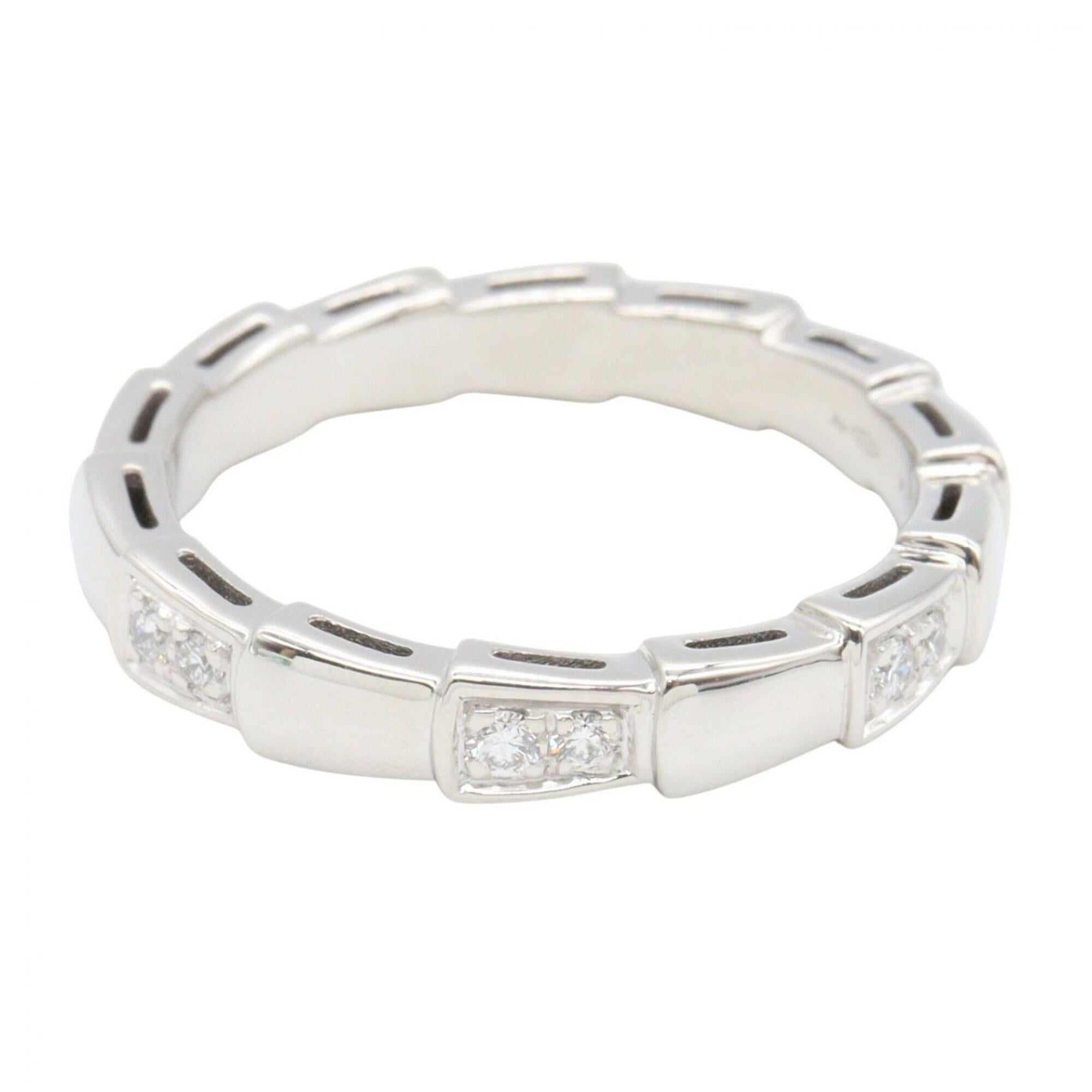 Bvlgari Silver Clear White Gold (18K) Band Ring (Pre-Owned)