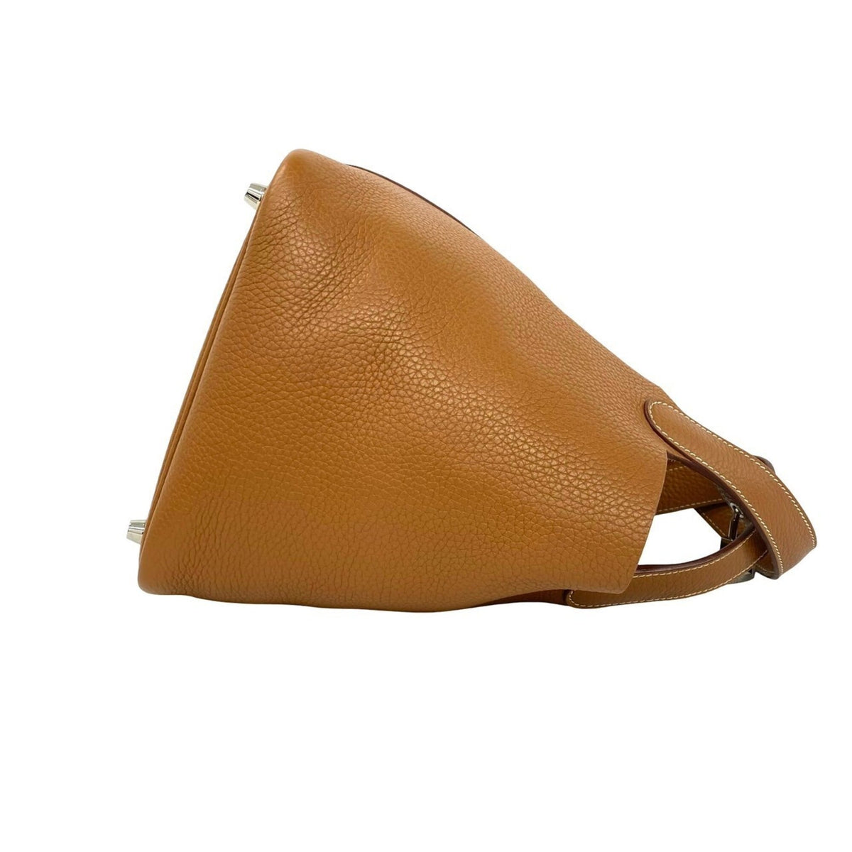 Hermes Brown Taurillon Clemence Leather Handbag Tote Bag (Pre-Owned)