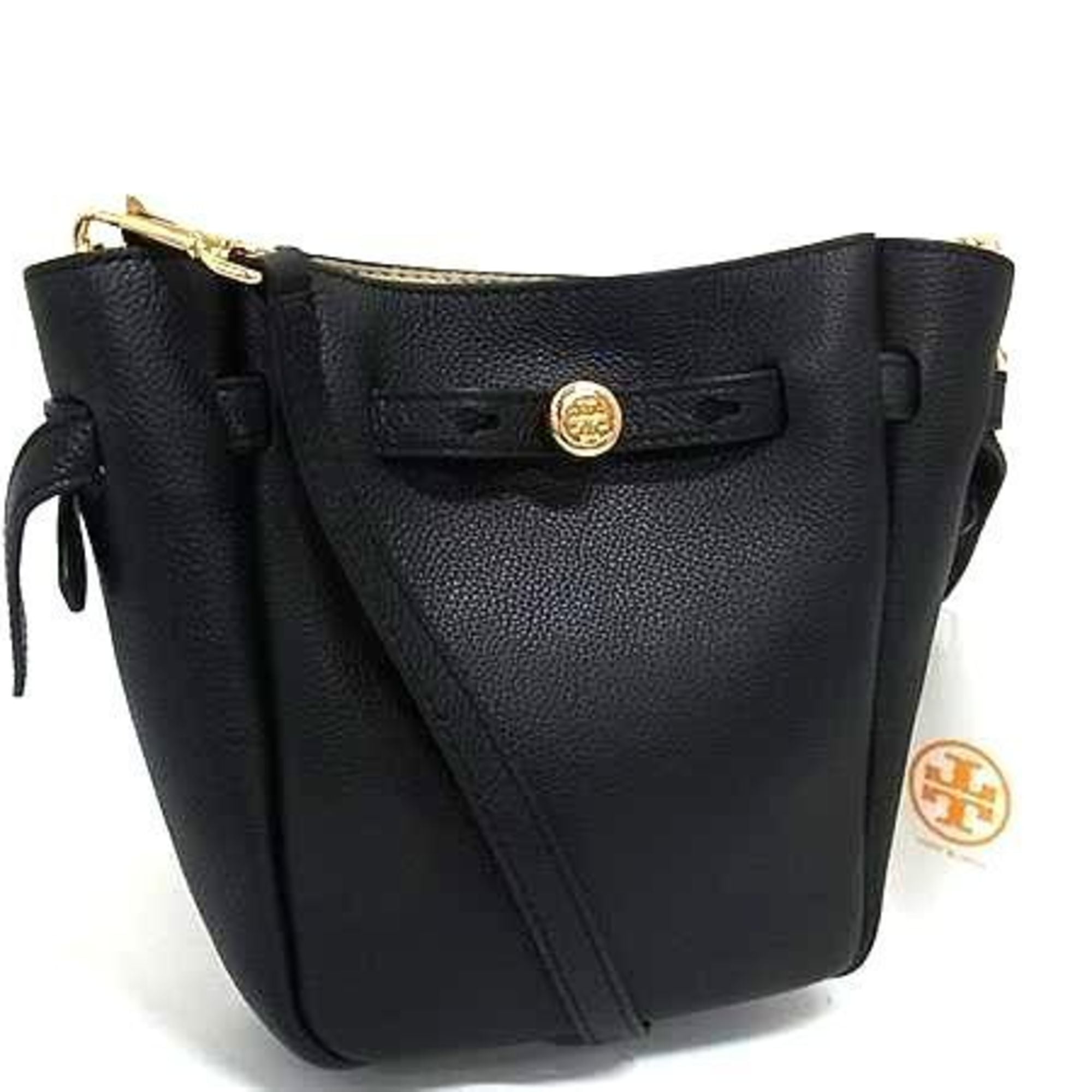Tory Burch Black Leather Handbag Shoulder Bag Tote Bag (Pre-Owned)