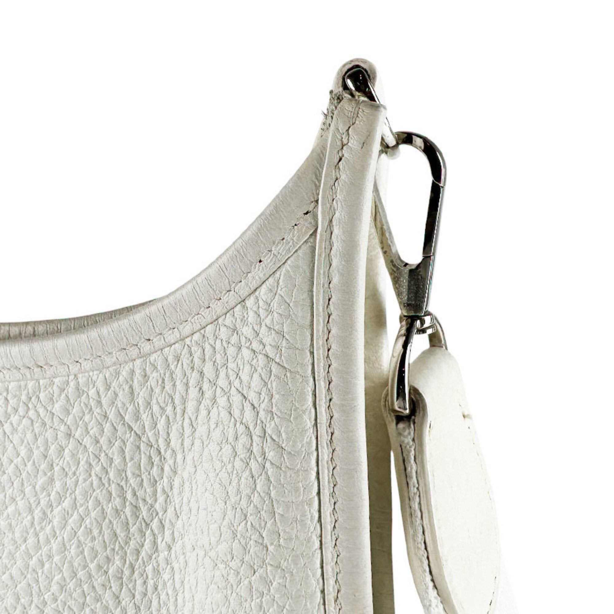 Hermes White Taurillon Clemence Leather Shoulder Bag (Pre-Owned)