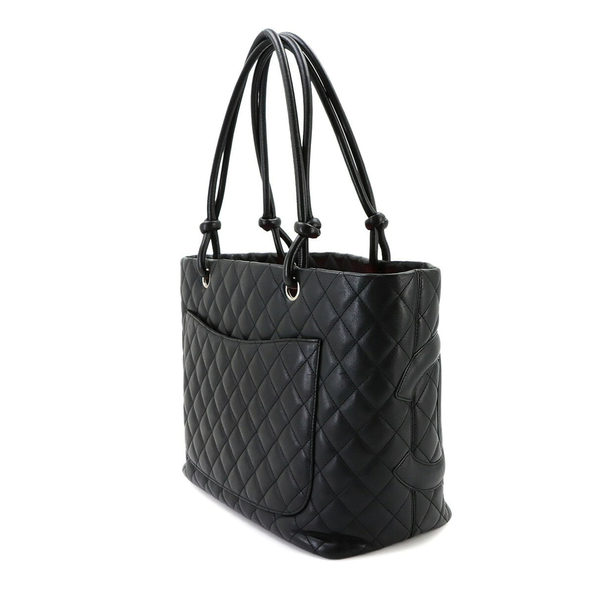 Chanel Black Leather Handbag Tote Bag (Pre-Owned)