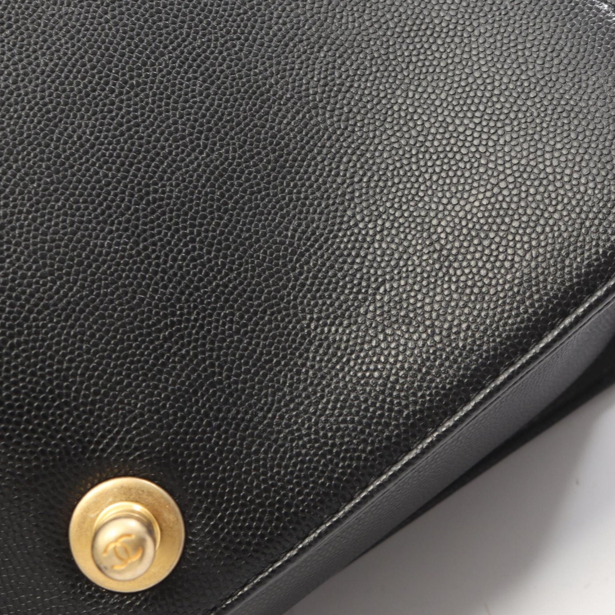Chanel Black Grained Calfskin Handbag Shoulder Bag (Pre-Owned)