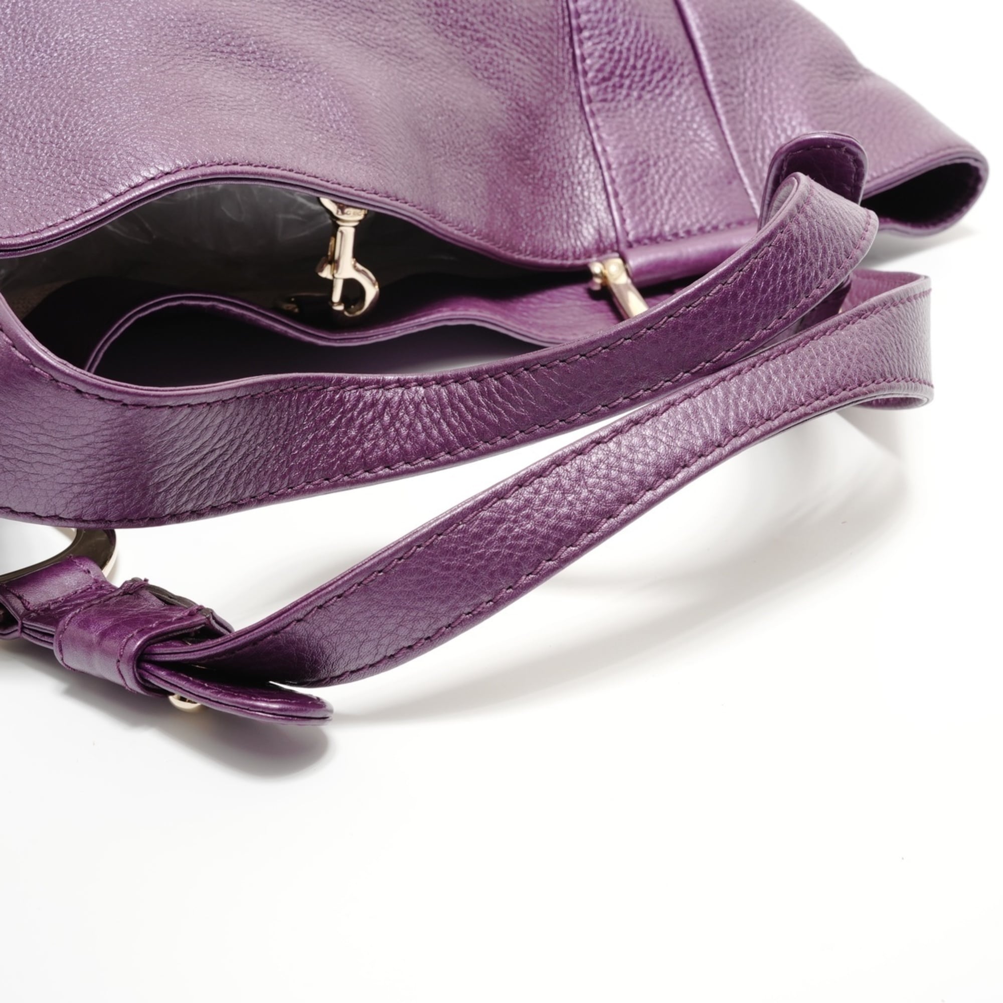 Gucci Purple Leather Tote Bag (Pre-Owned)