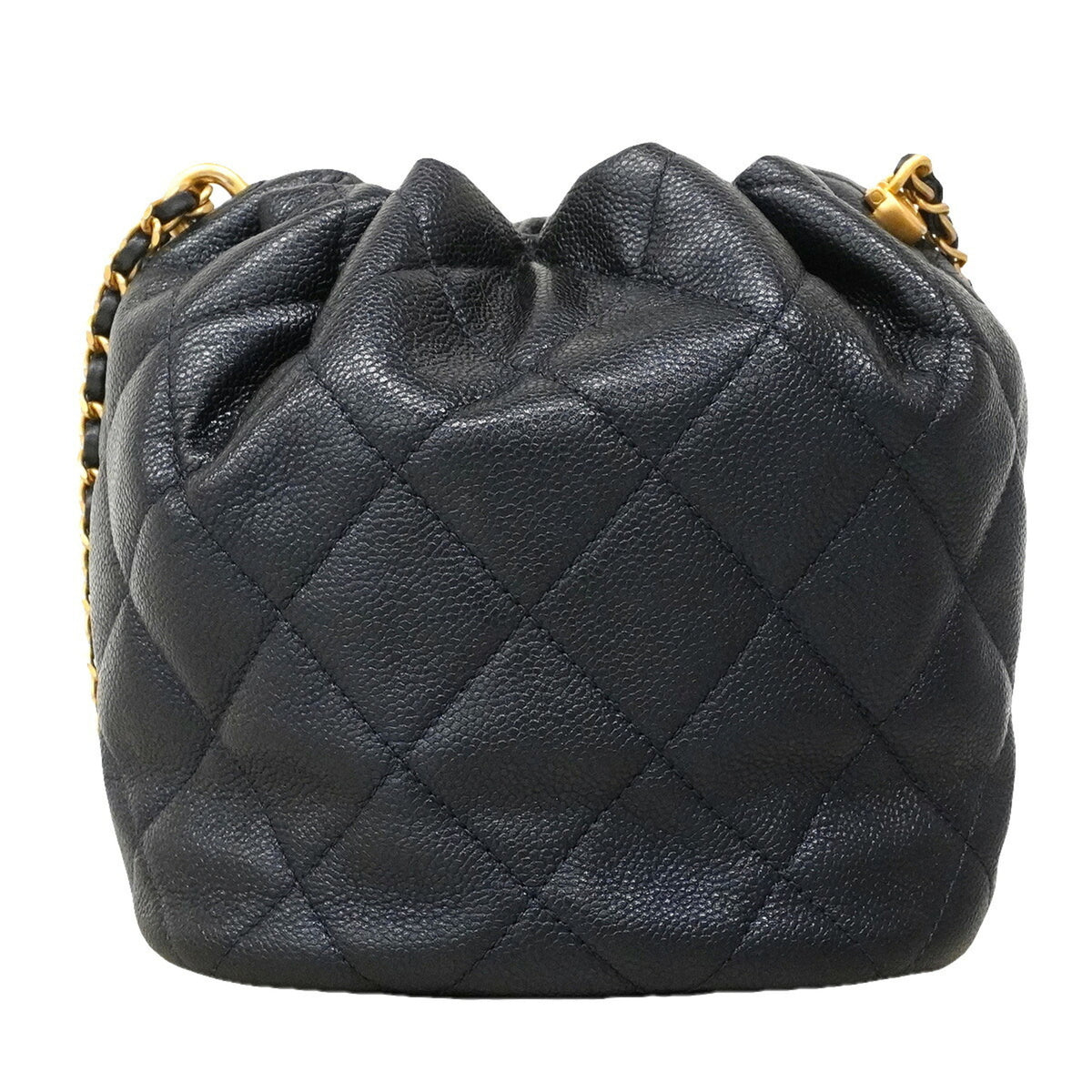 Chanel Navy Grained Calfskin Handbag (Pre-Owned)