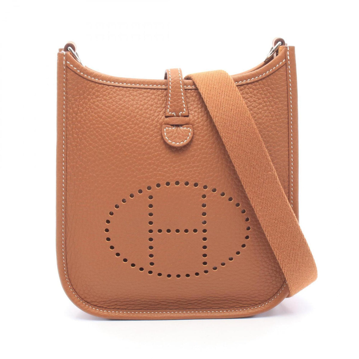 Hermes Brown Taurillon Clemence Leather Handbag Shoulder Bag (Pre-Owned)