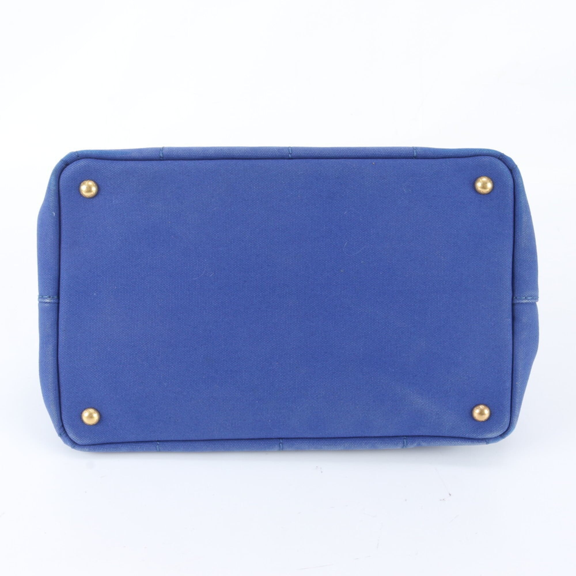 Prada Canapa Blue Canapa Handbag Tote Bag (Pre-Owned)