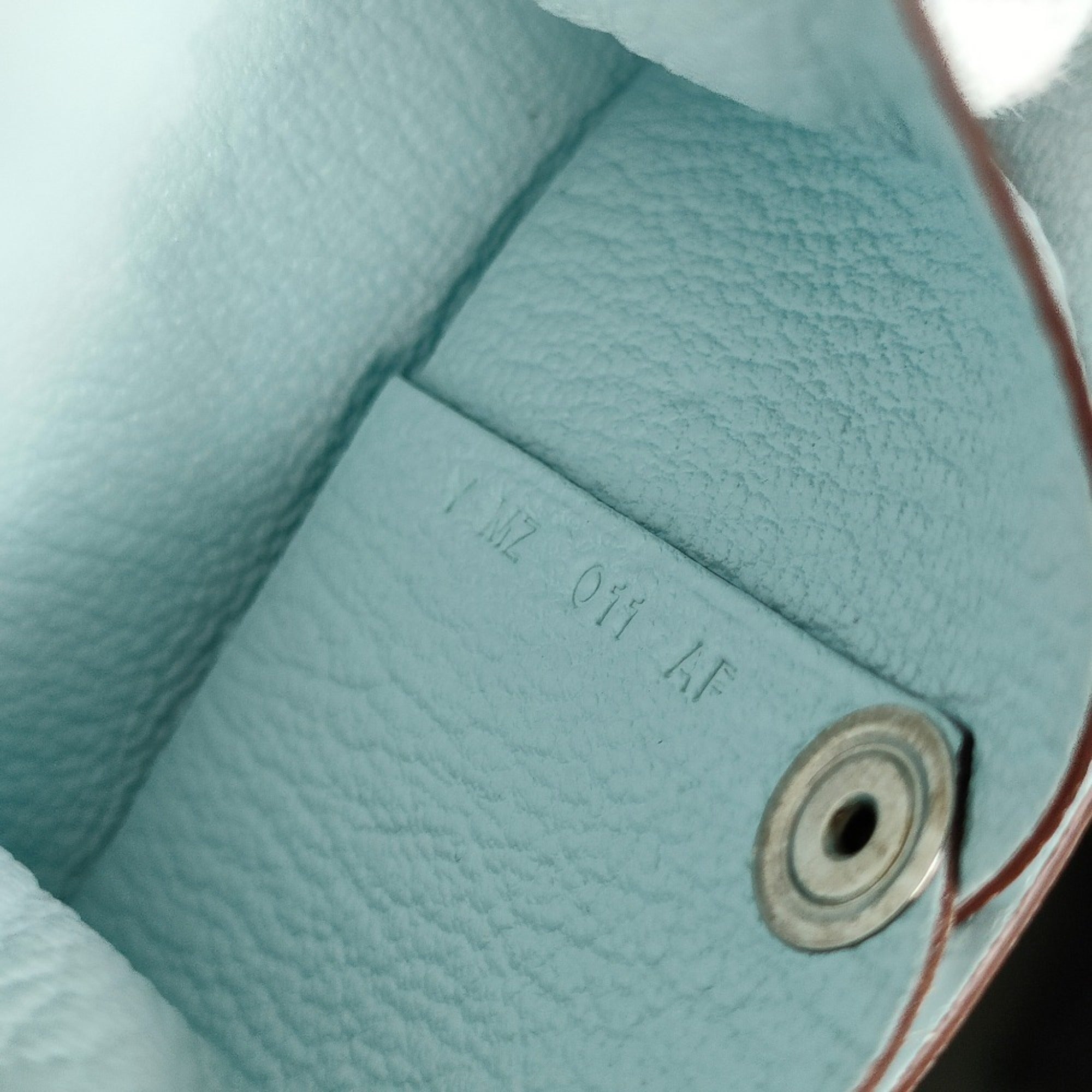 Hermes Bastia Light Blue Leather Chevre Leather Coin Purse/Coin Case (Pre-Owned)
